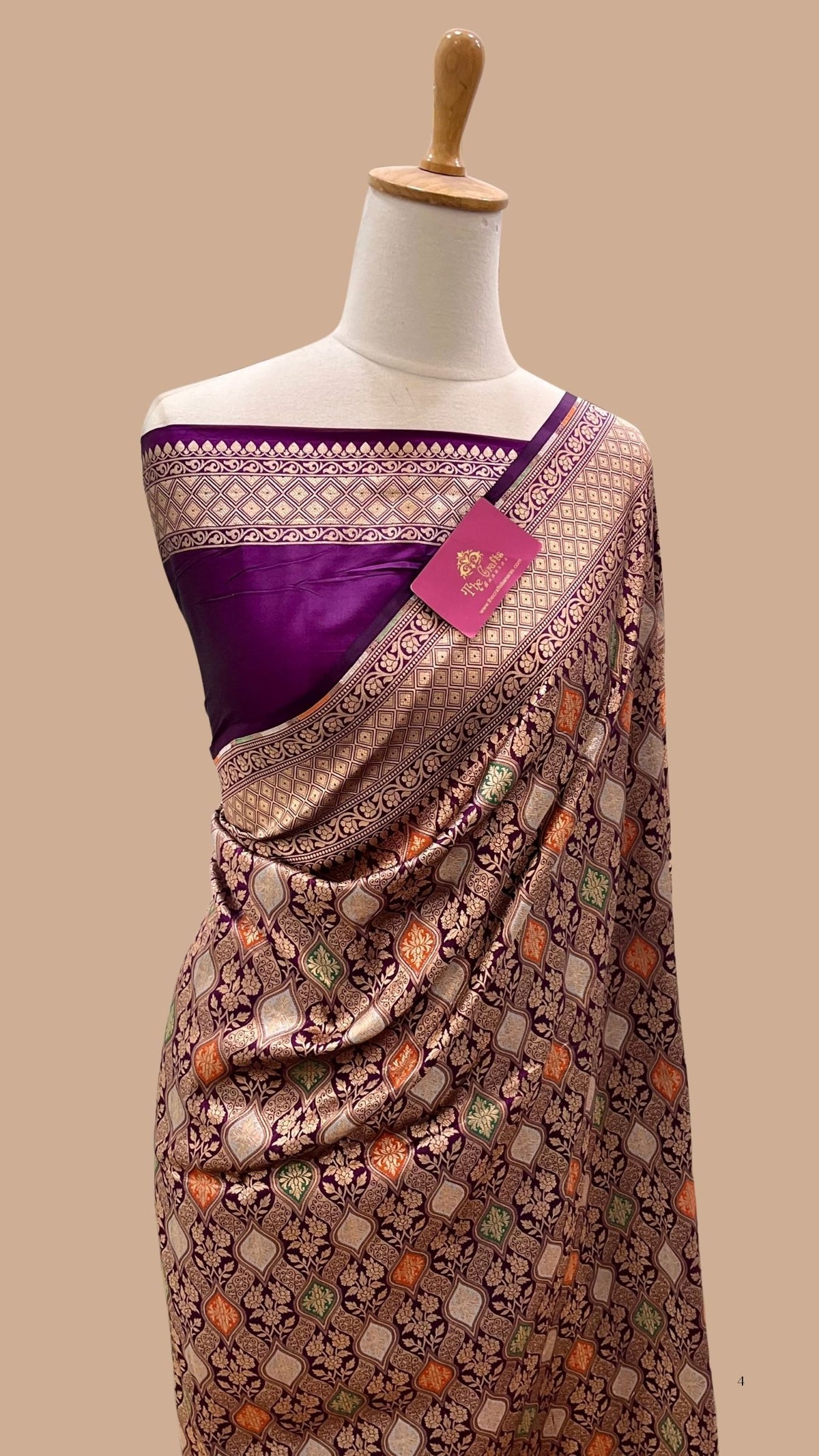 Pure Katan Silk Handloom Banarasi Saree - Tanchui Brocade Meenakari