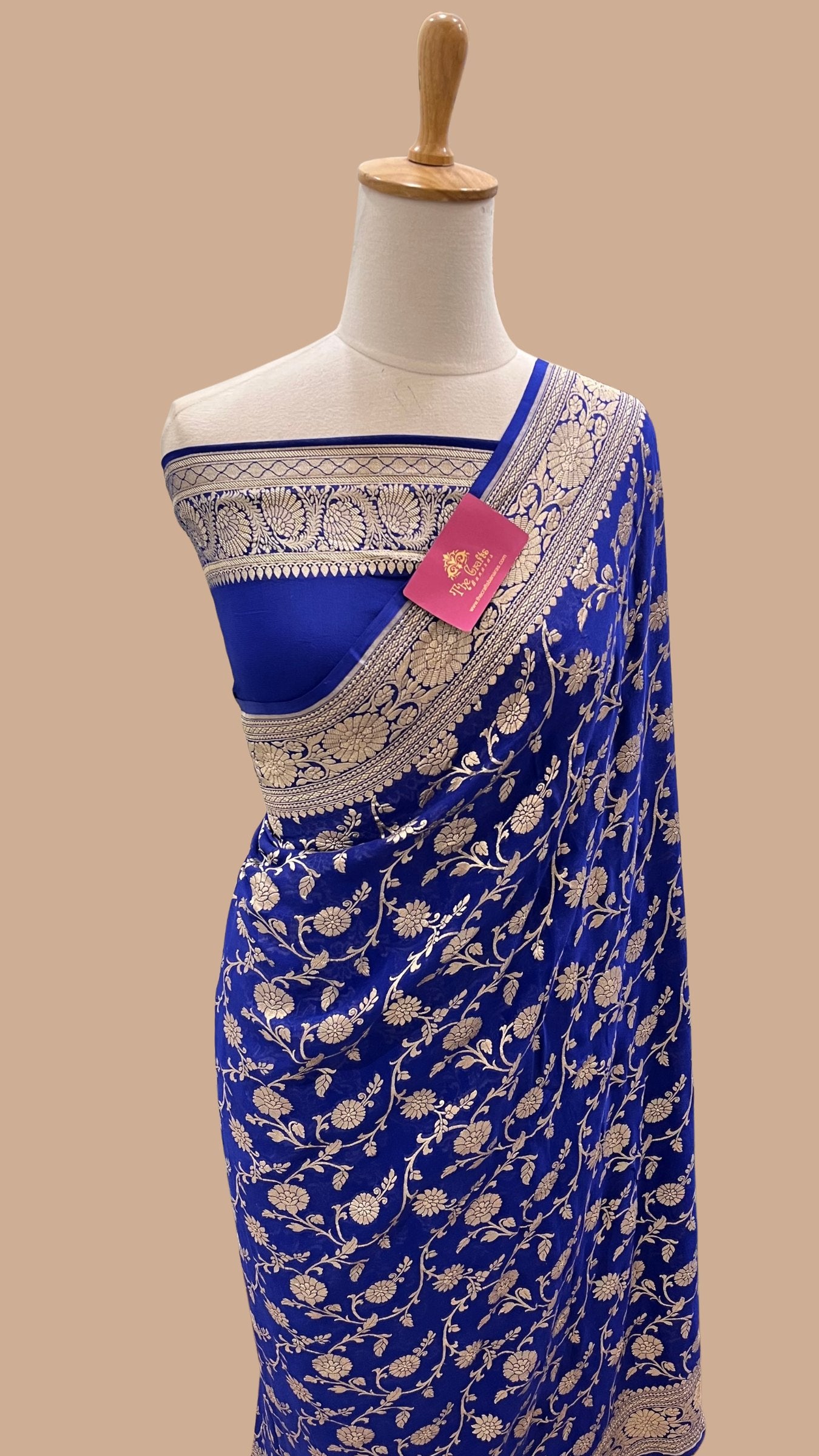 Khaddi Georgette Banarasi Saree - Gold Zari