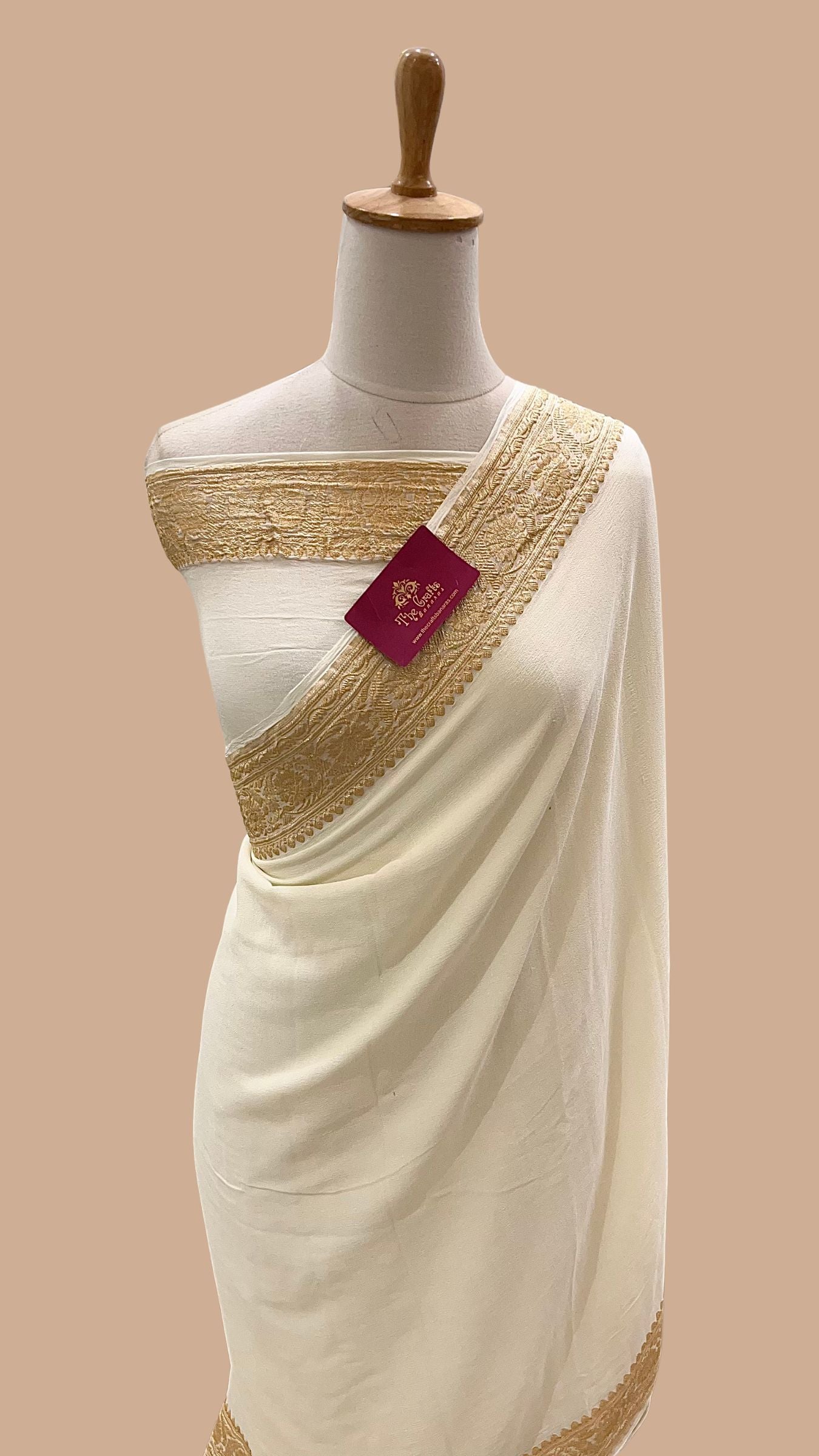 Khaddi Georgette Handloom Banarasi Saree