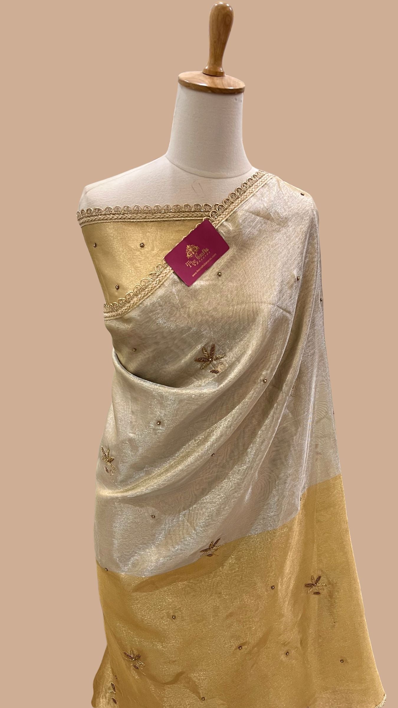 Pure Tissue Silk Handloom Banarasi Saree - Handwork