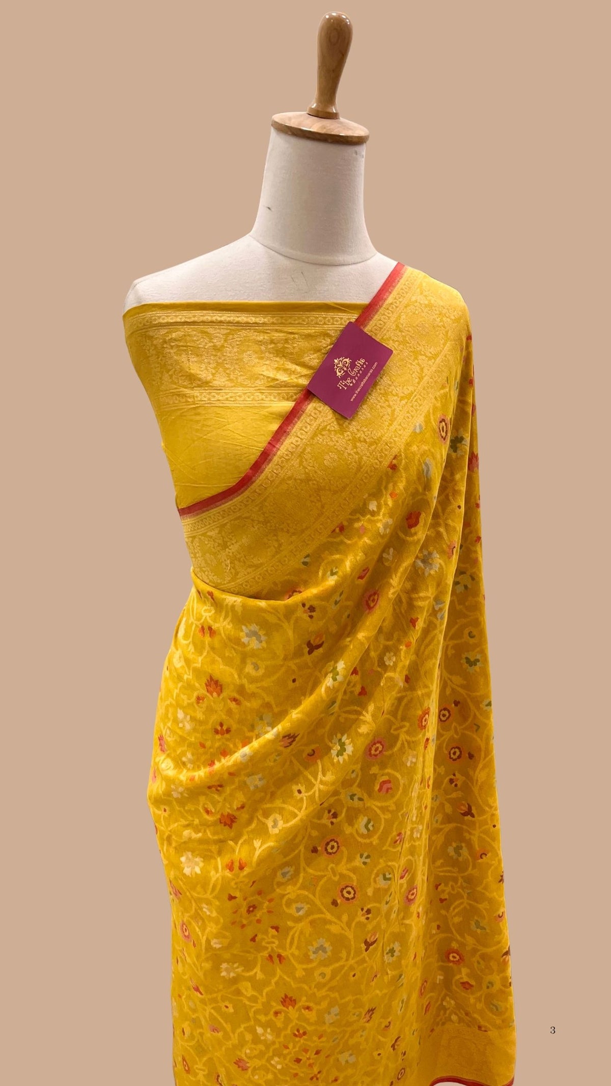 Pure Ektara Cotton Jamdani Banarasi Saree - Tilfi