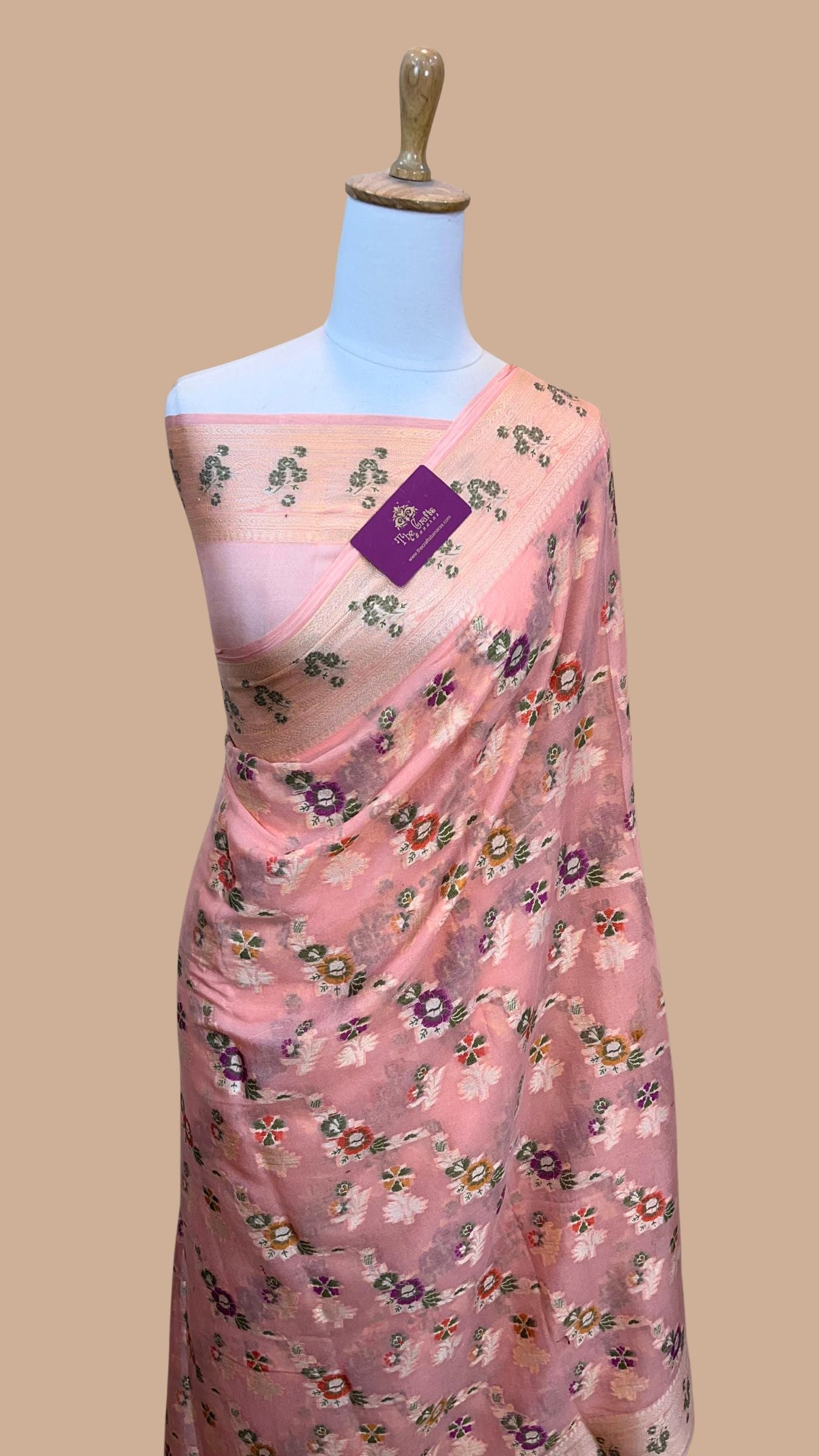 Pure Khaddi Chiffon Banarasi Saree