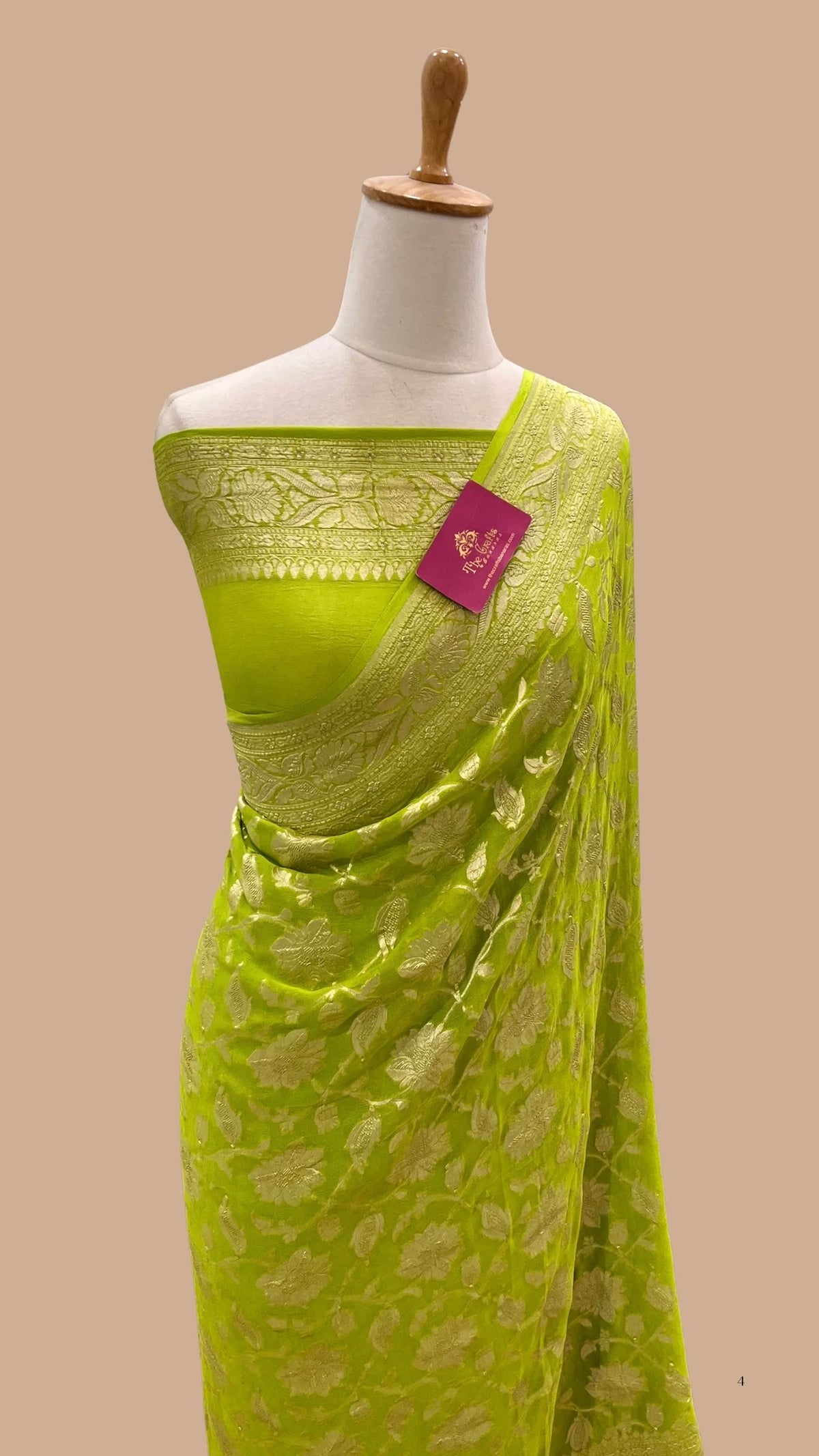 Khaddi Georgette Handloom Banarasi Saree