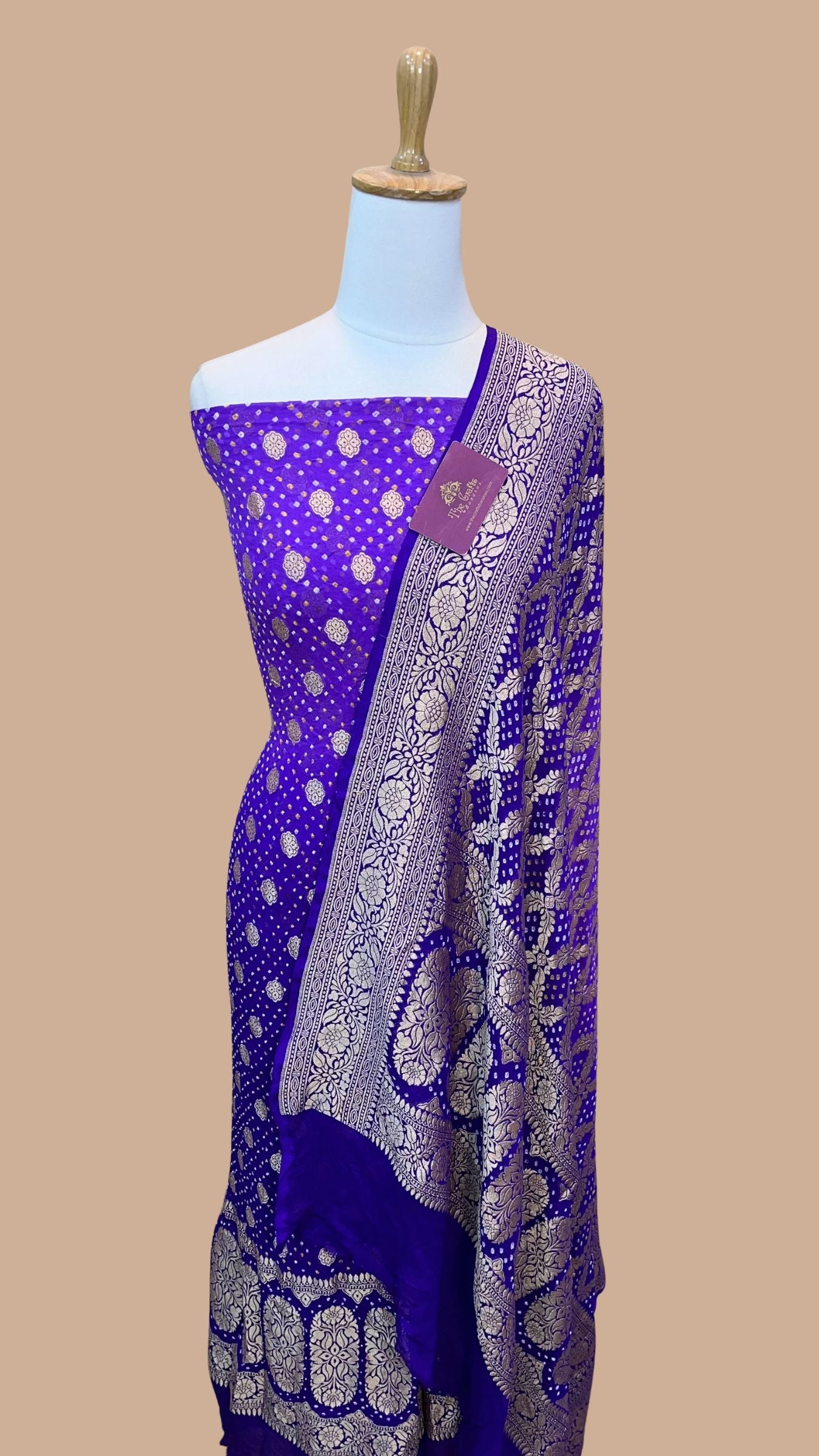 Pure Georgette Banarasi Bandhej Dress Material