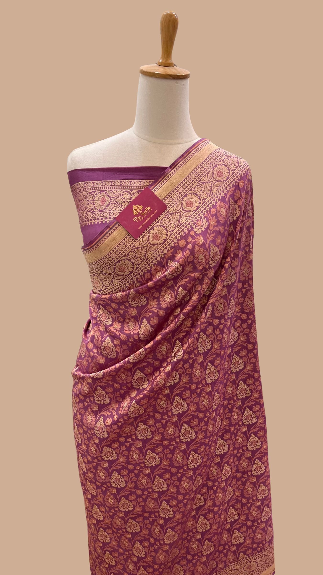 Pure Cotton Silk Banarasi Brocade Handloom Saree - Meenakari