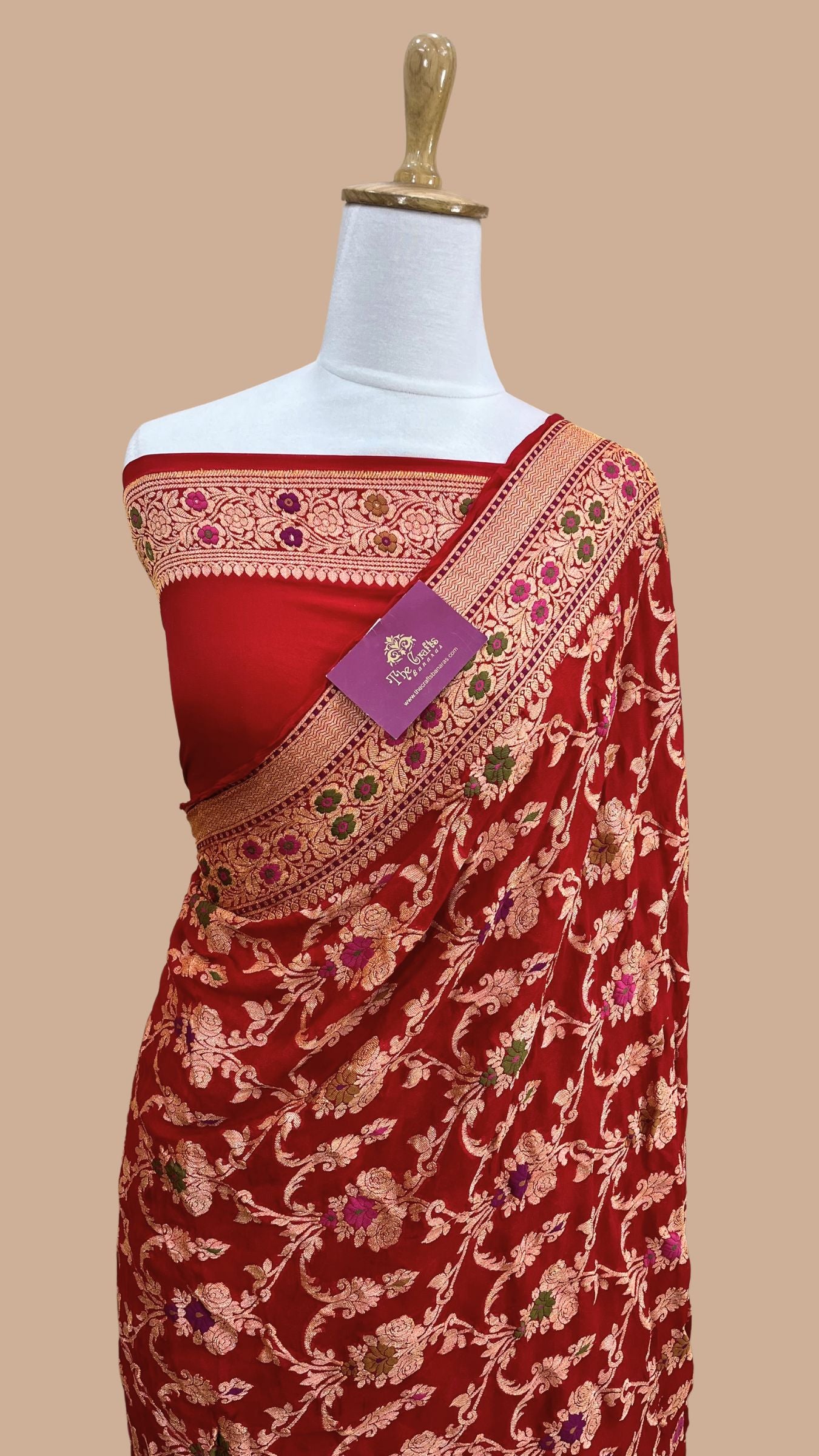 Pure Khaddi Chiffon Banarasi Saree - Meenakari