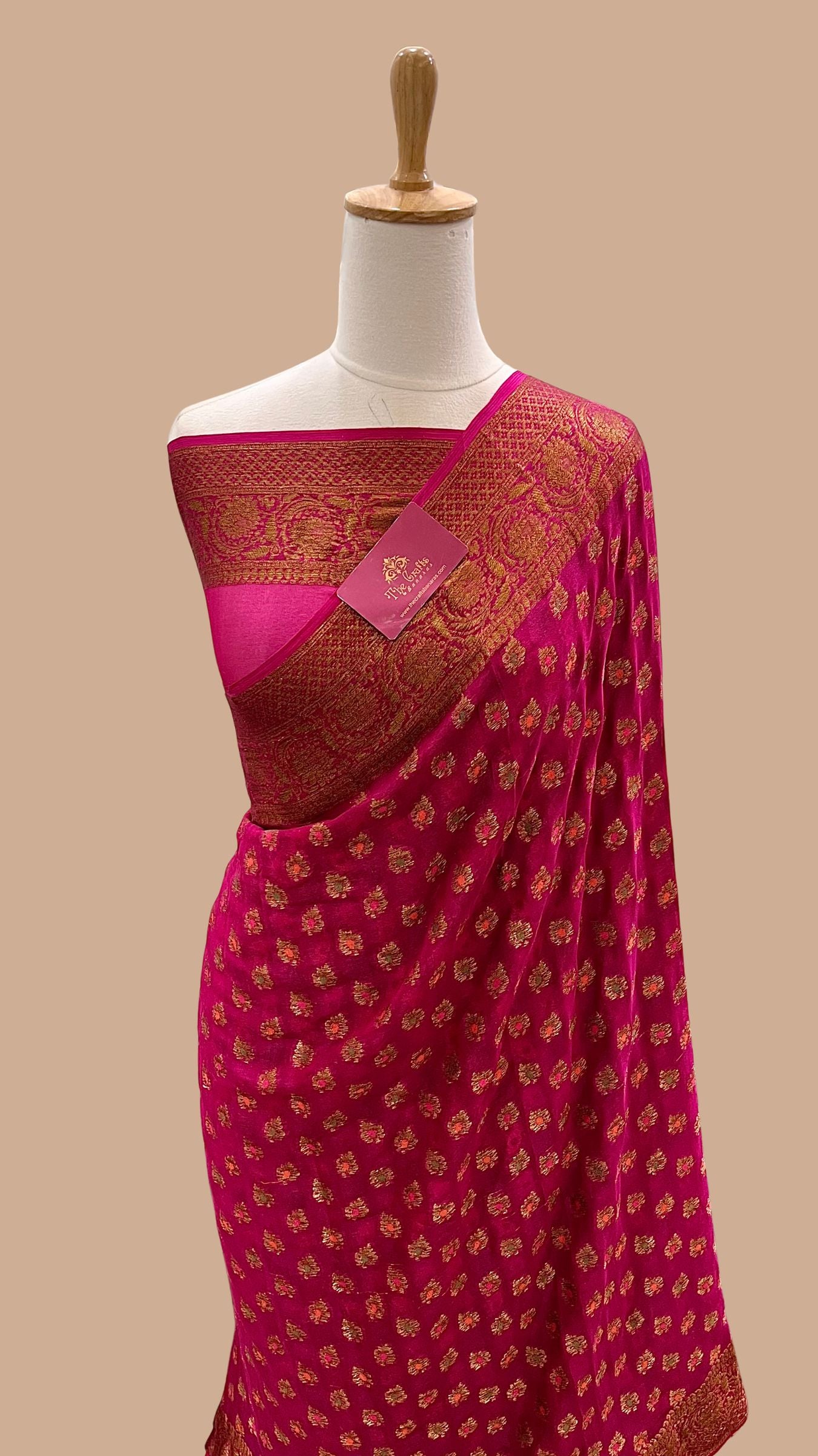 Pure Khaddi Chiffon Banarasi Saree