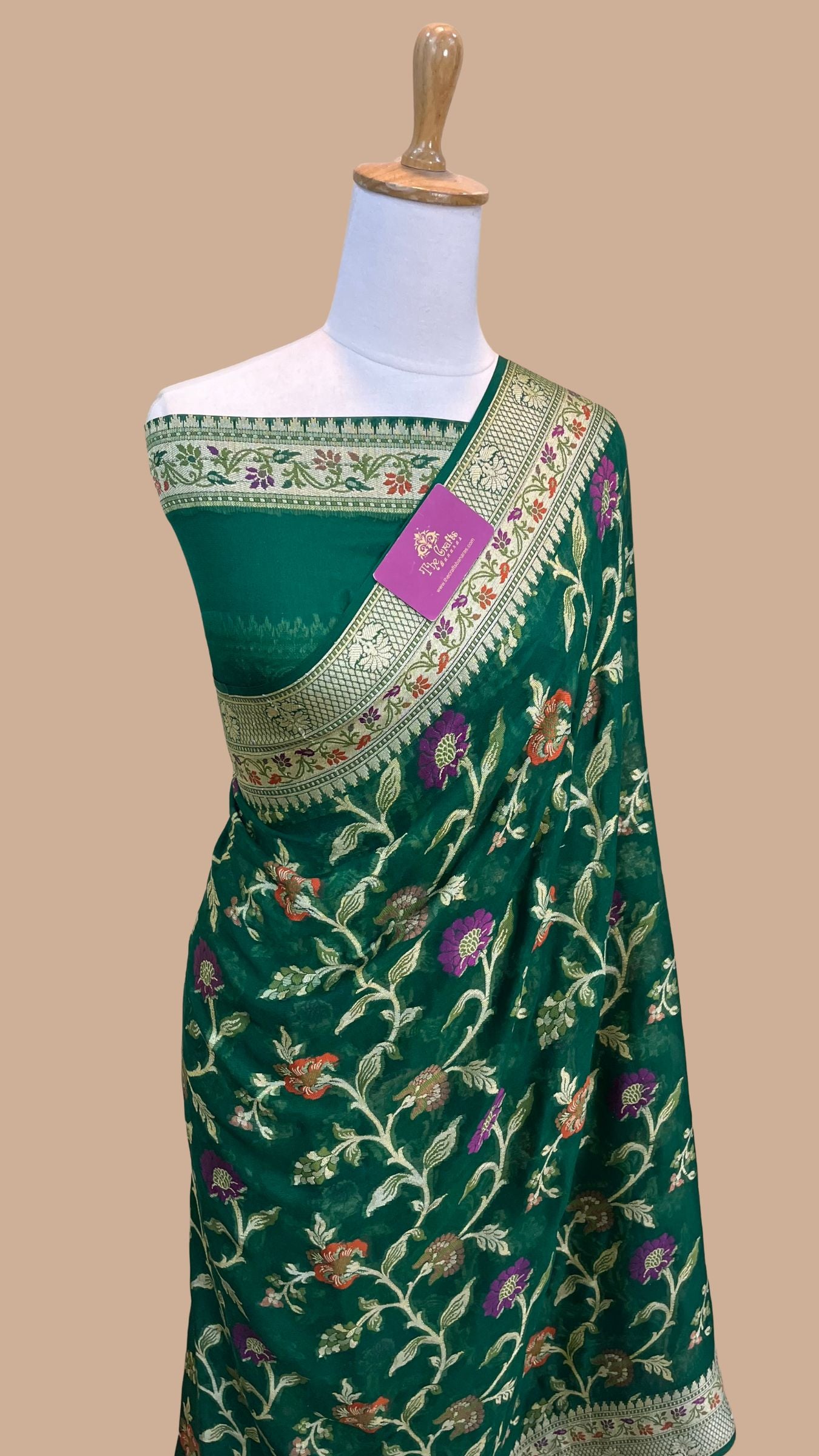 Pure Khaddi Chiffon Banarasi Saree