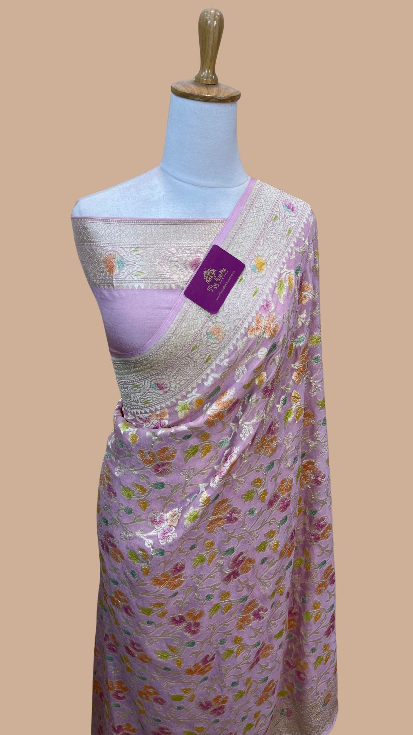 Khaddi Georgette Handloom Banarasi Saree