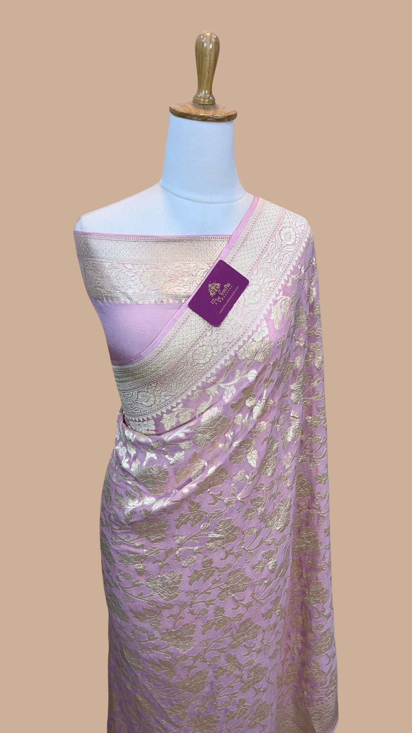 Khaddi Georgette Handloom Banarasi Saree