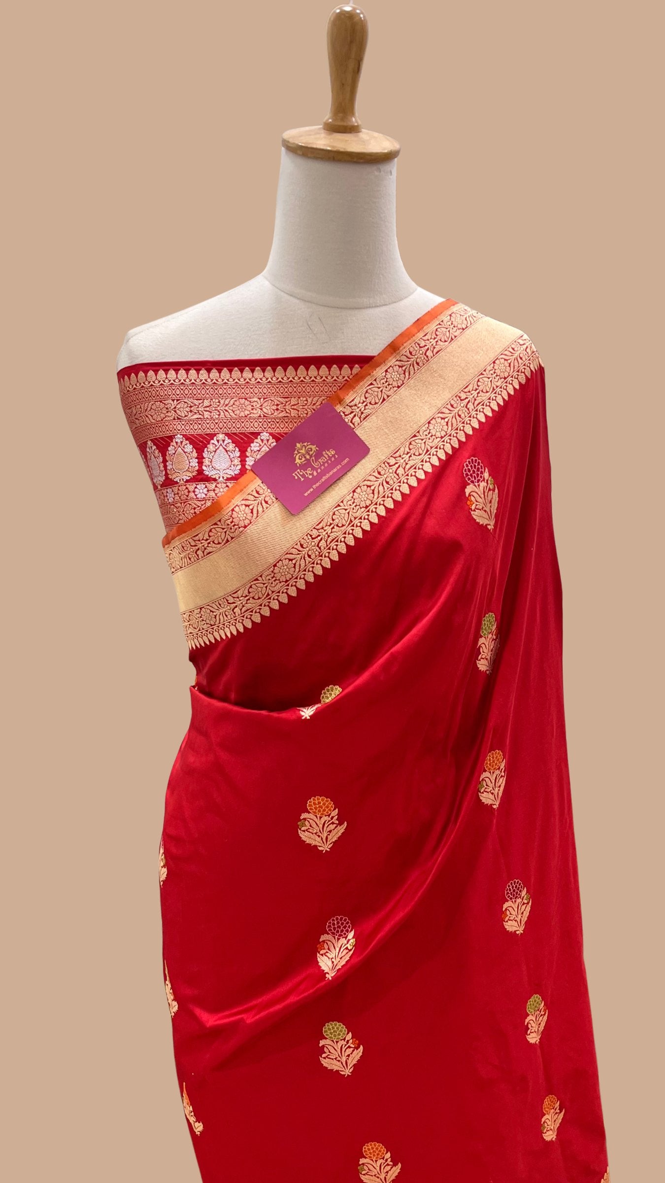 Pure Katan Silk Handloom Banarasi Saree - with kadhua meena motifs