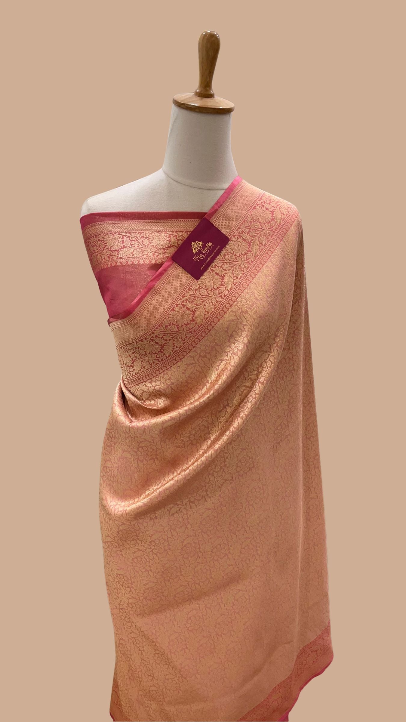 Pure Katan Tissue Silk Handloom Banarasi Saree - Tanchui Brocade