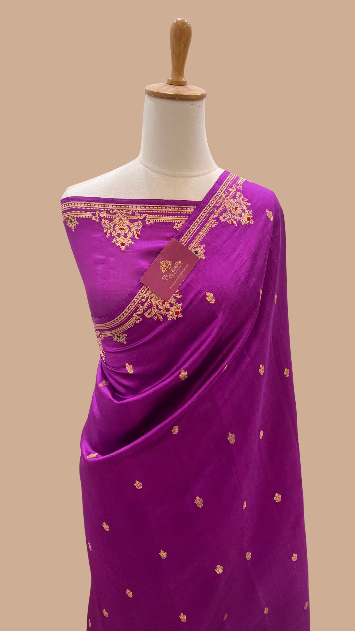 Pure Mango Silk Handloom Banarasi Saree - Meenakari