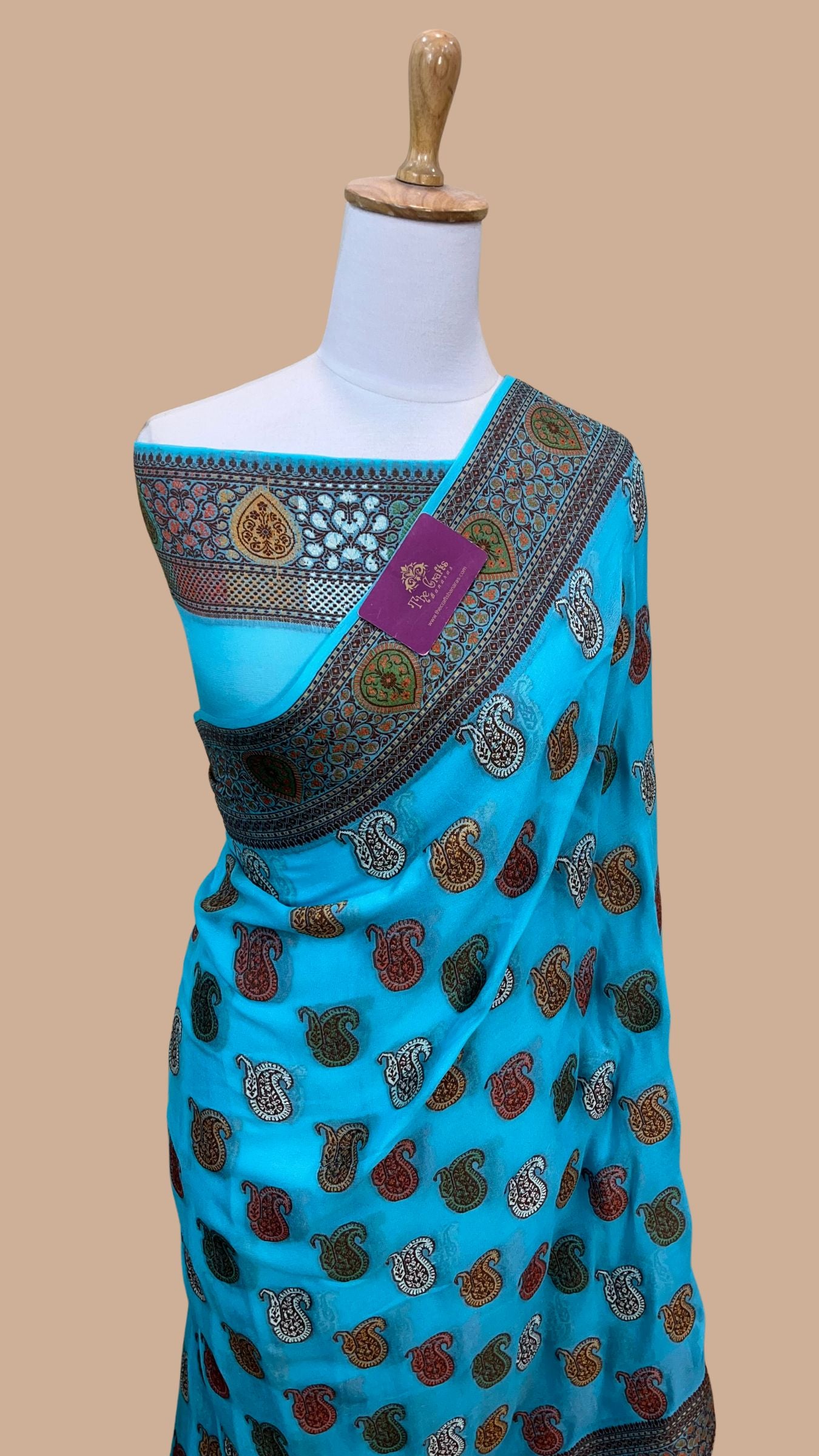 Pure Khaddi Chiffon Banarasi Saree