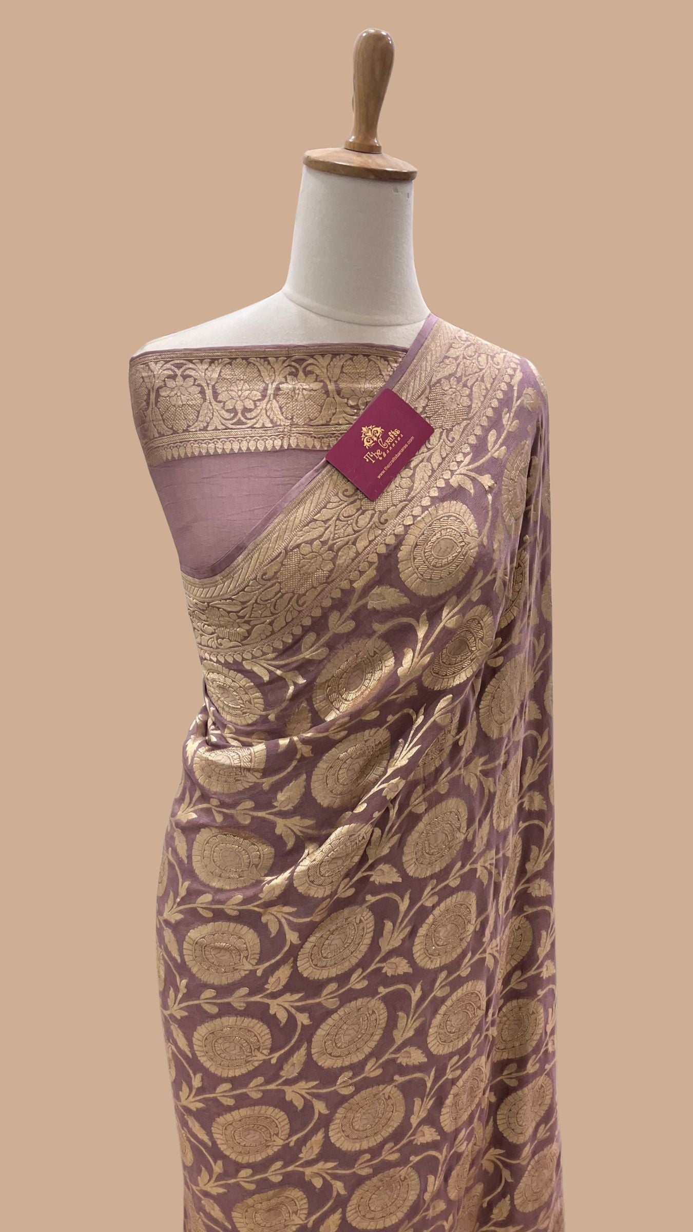 Khaddi Georgette Banarasi Saree - Water Zari