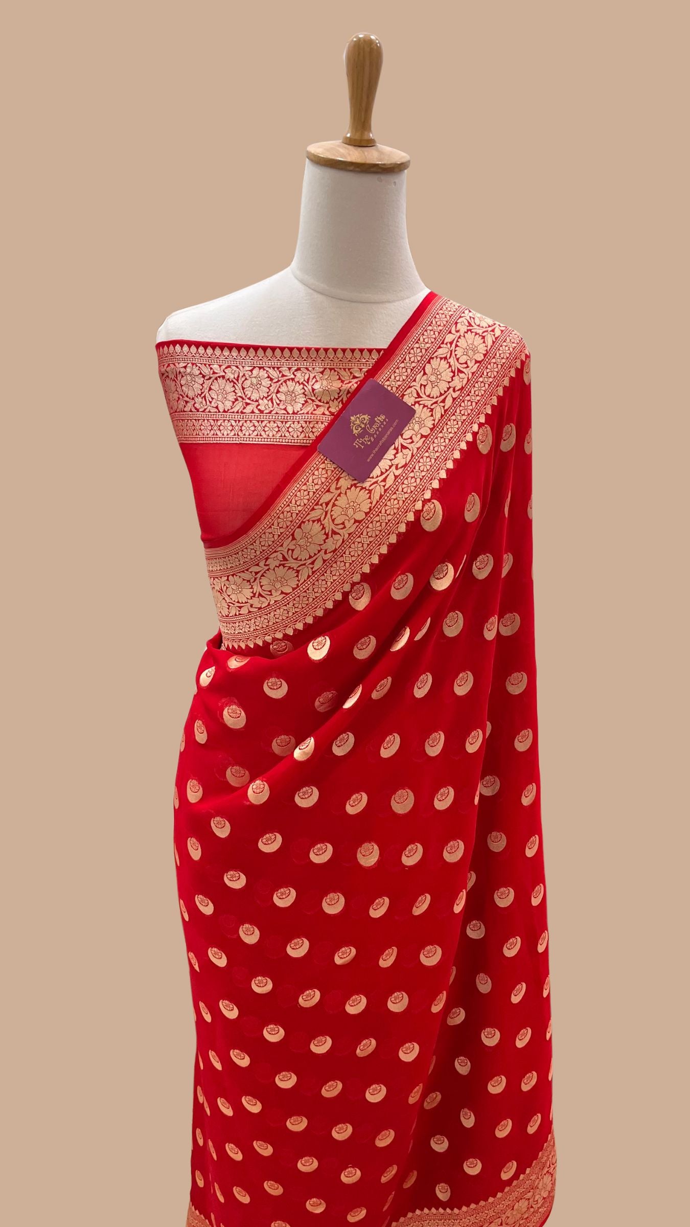 Khaddi Georgette Banarasi Saree - Water Zari