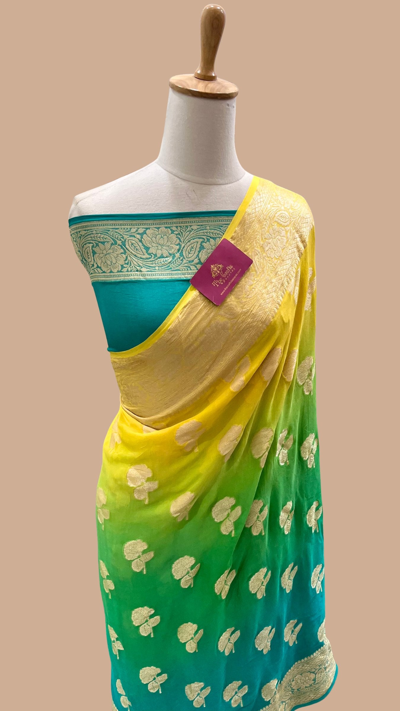 Pure Khaddi Chiffon Banarasi Saree