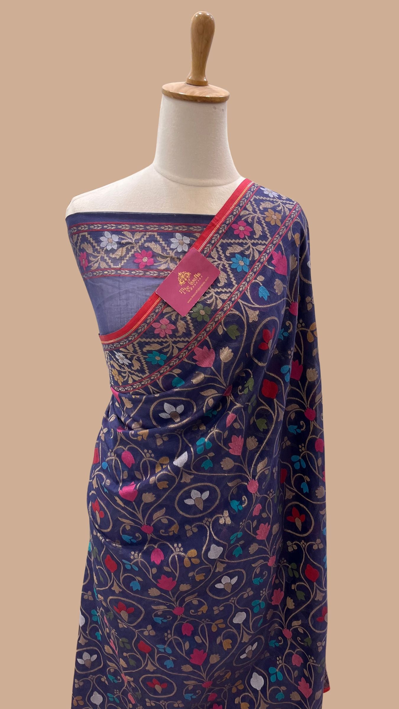 Pure Ektara Cotton Jamdani Banarasi Saree - Tilfi