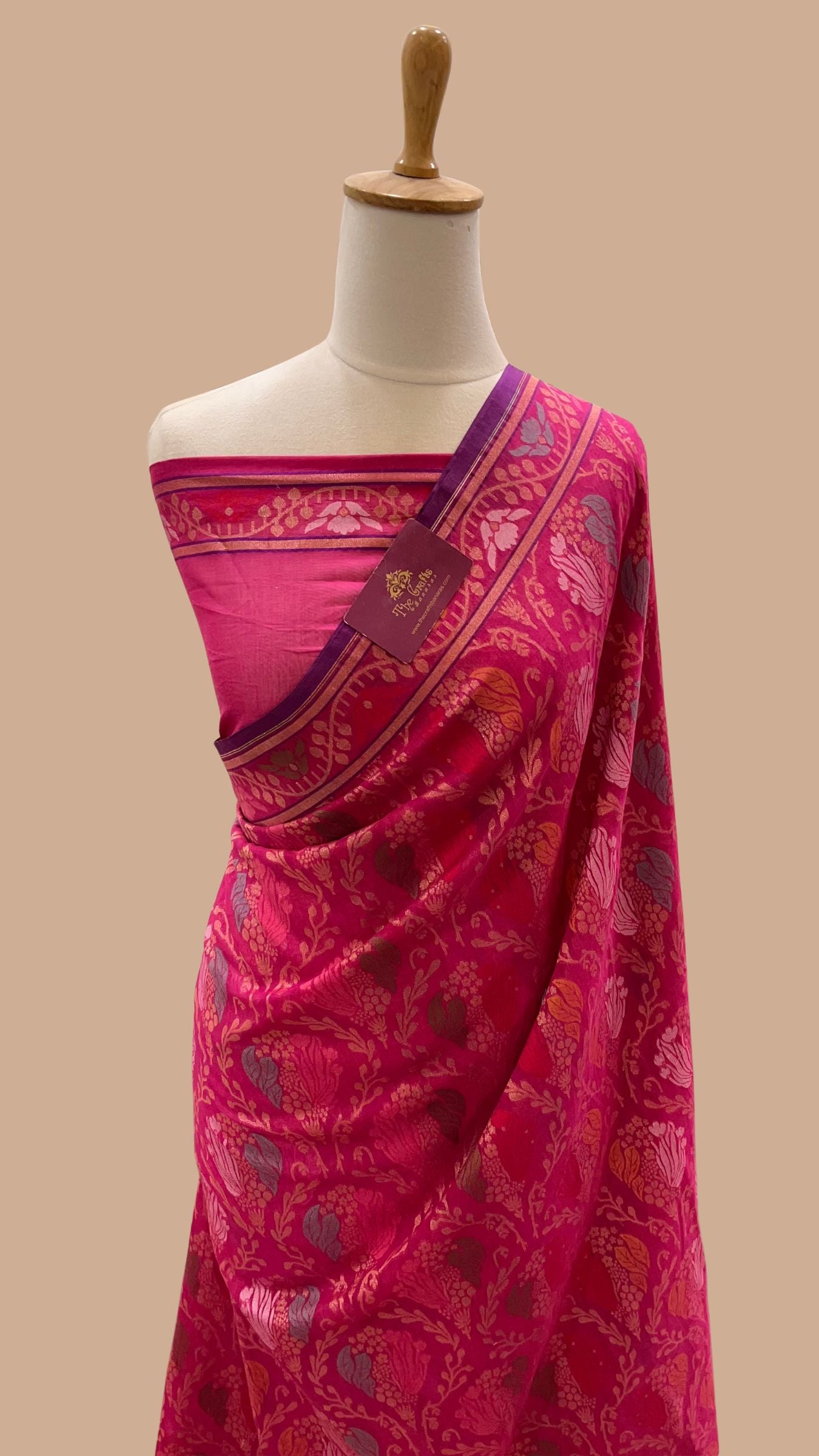 Pure Ektara Cotton Jamdani Banarasi Saree - Tilfi