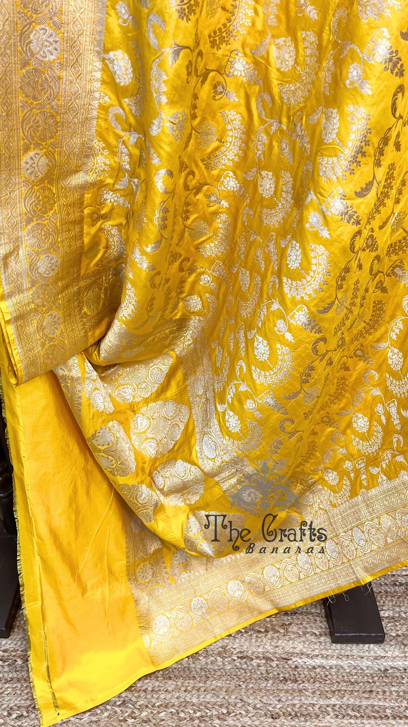 Pure Katan Silk Handloom Banarasi Saree - All over Sona Roopa Jaal work