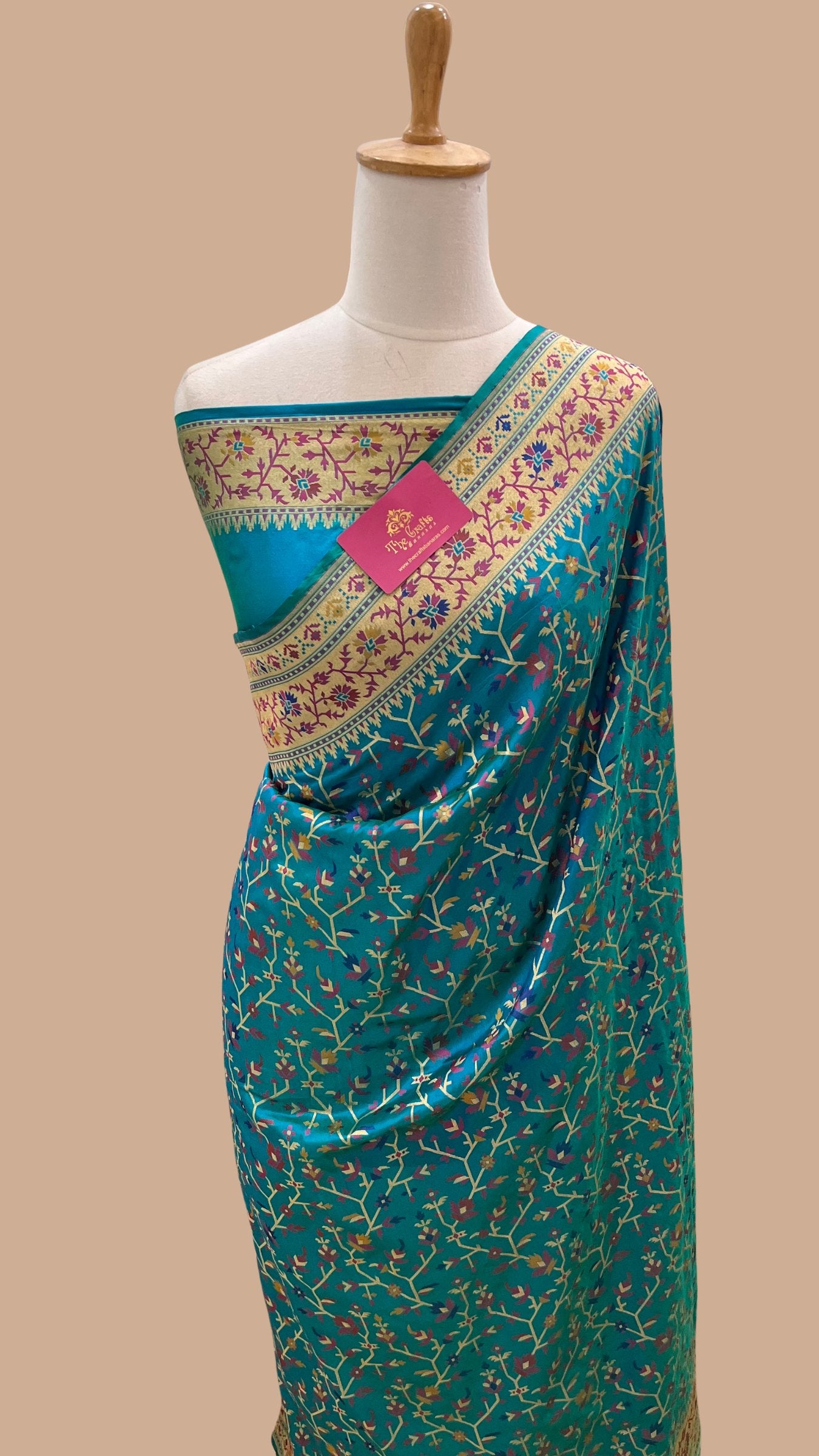 Pure Katan Silk Handloom Banarasi Saree - Patola Meenakari Jaal Work
