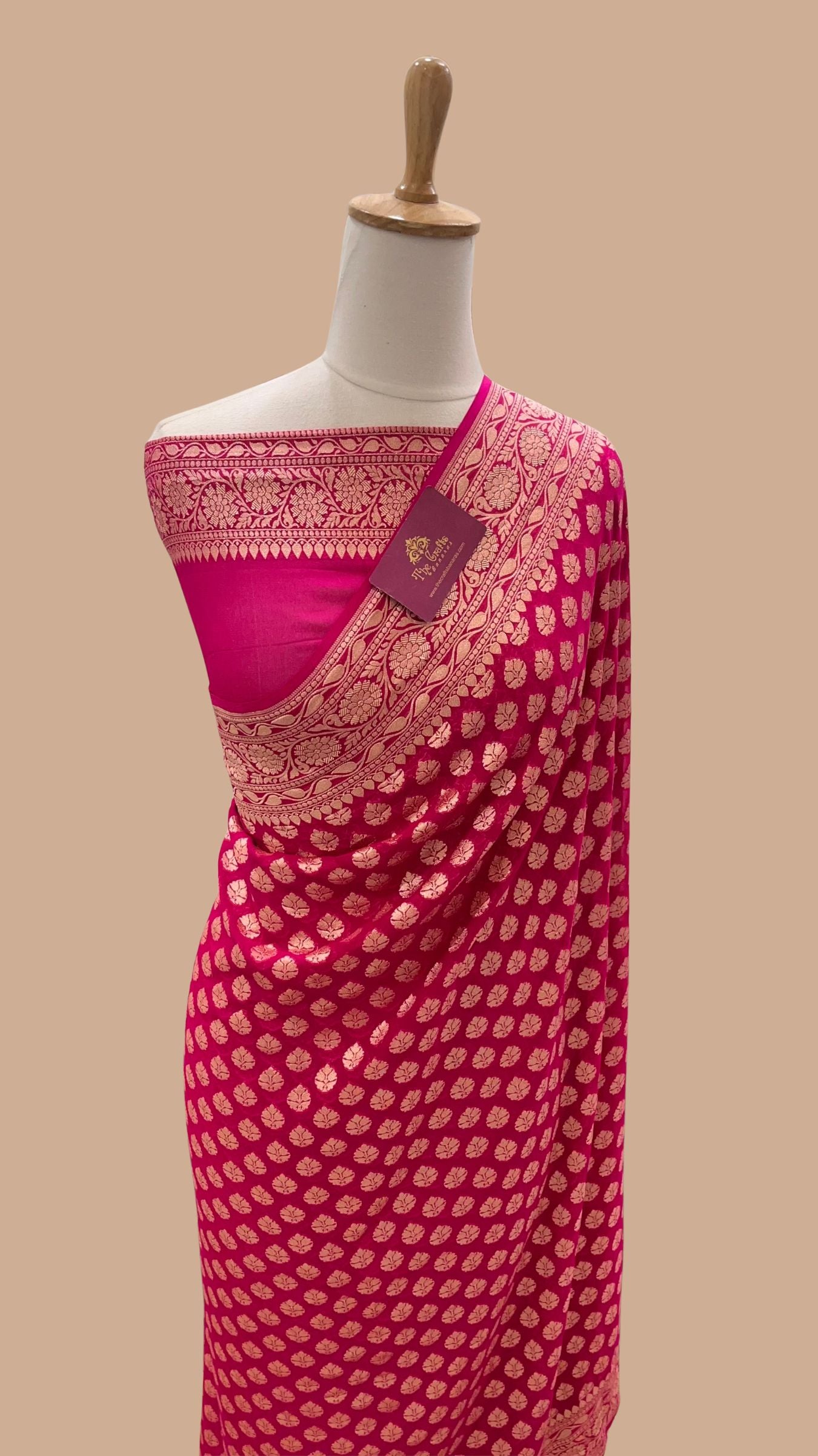 Khaddi Georgette Handloom Banarasi Saree