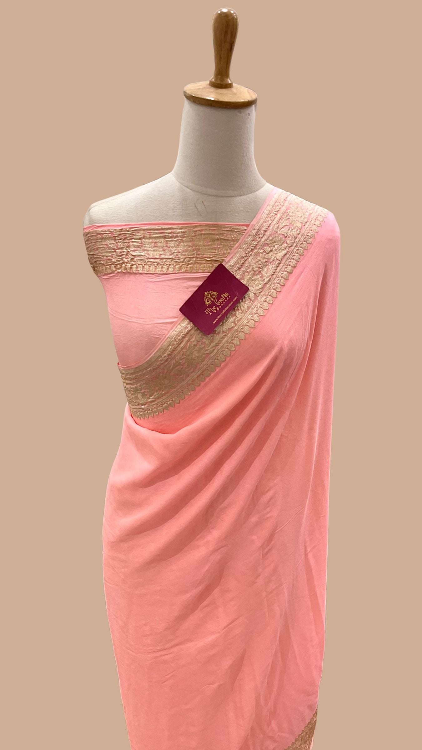 Khaddi Georgette Handloom Banarasi Saree