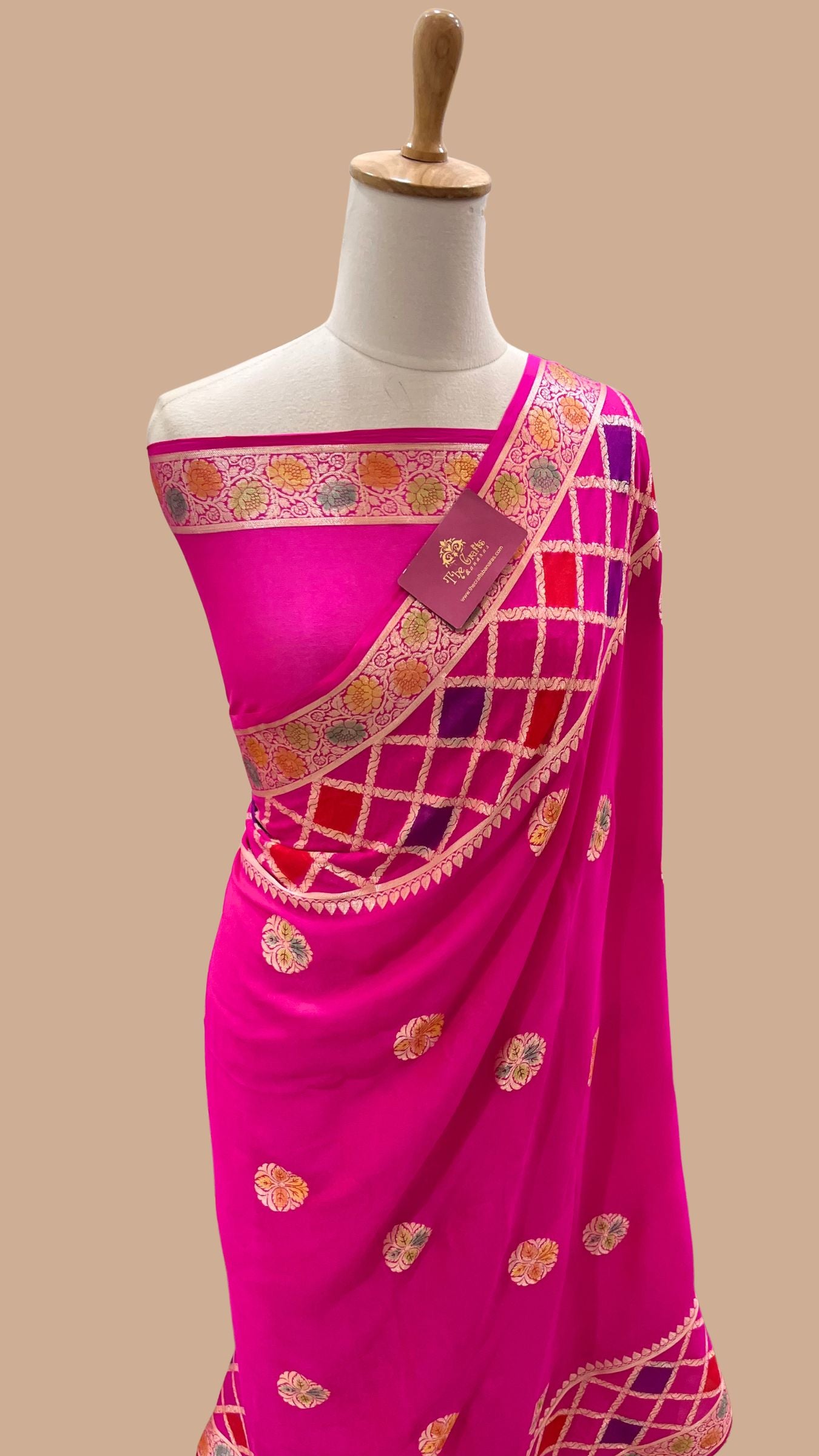 Pure Khaddi Chiffon Banarasi Saree