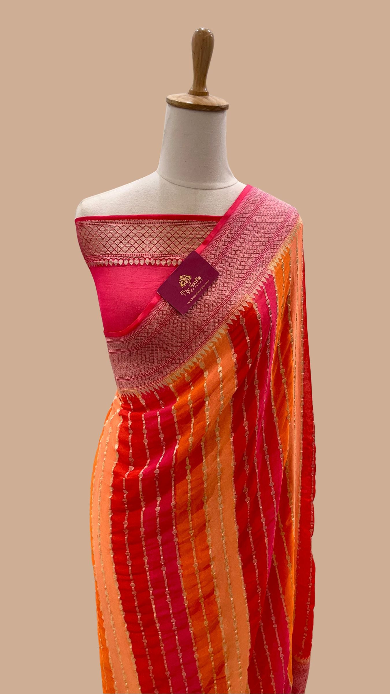 Khaddi Georgette Handloom Banarasi Saree