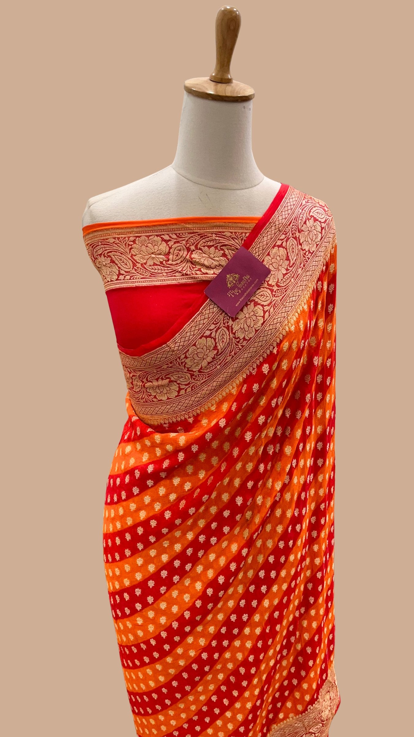 Pure Khaddi Chiffon Banarasi Saree
