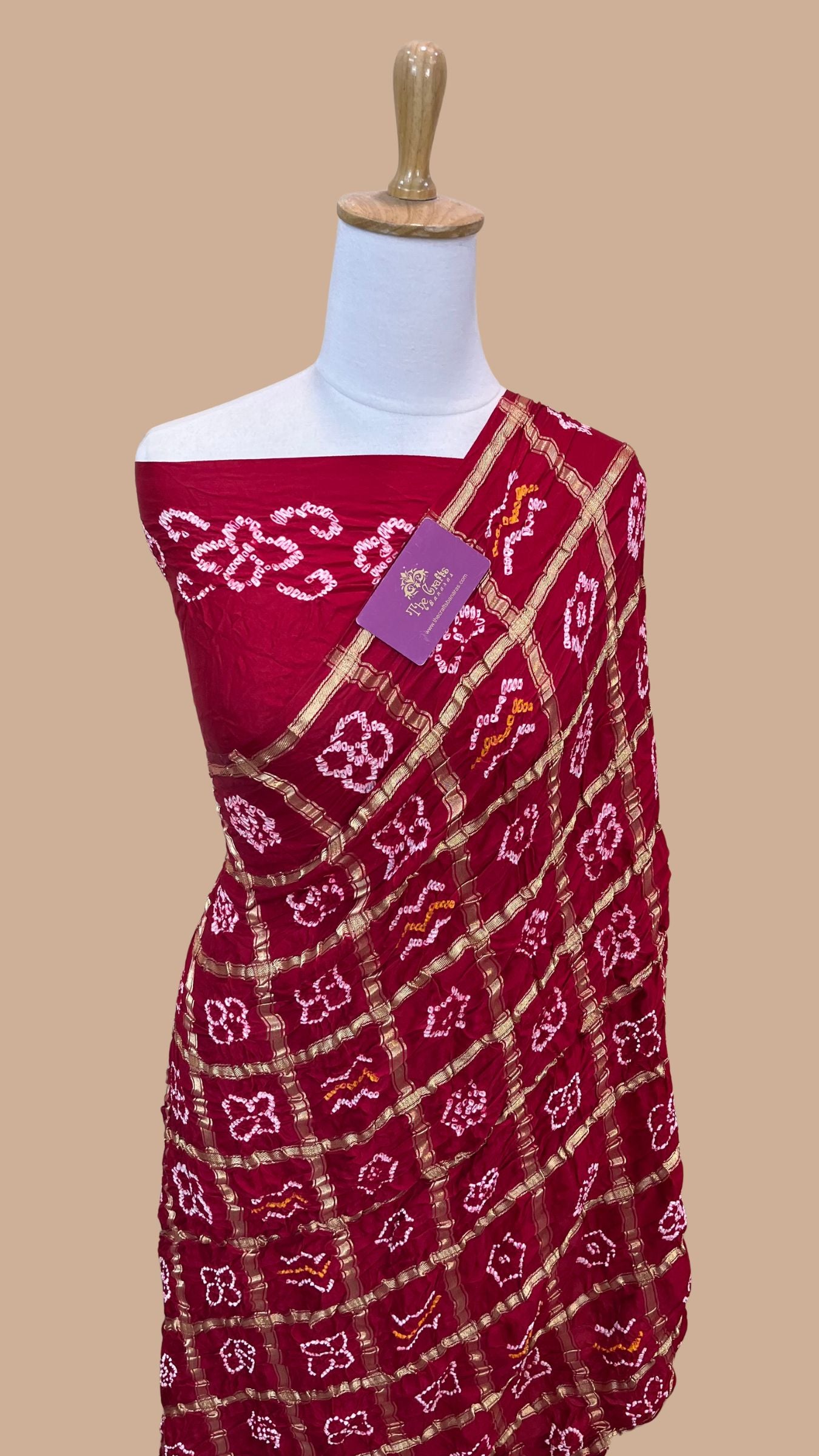 Pure Georgette Banarasi Handloom Bandhej Saree