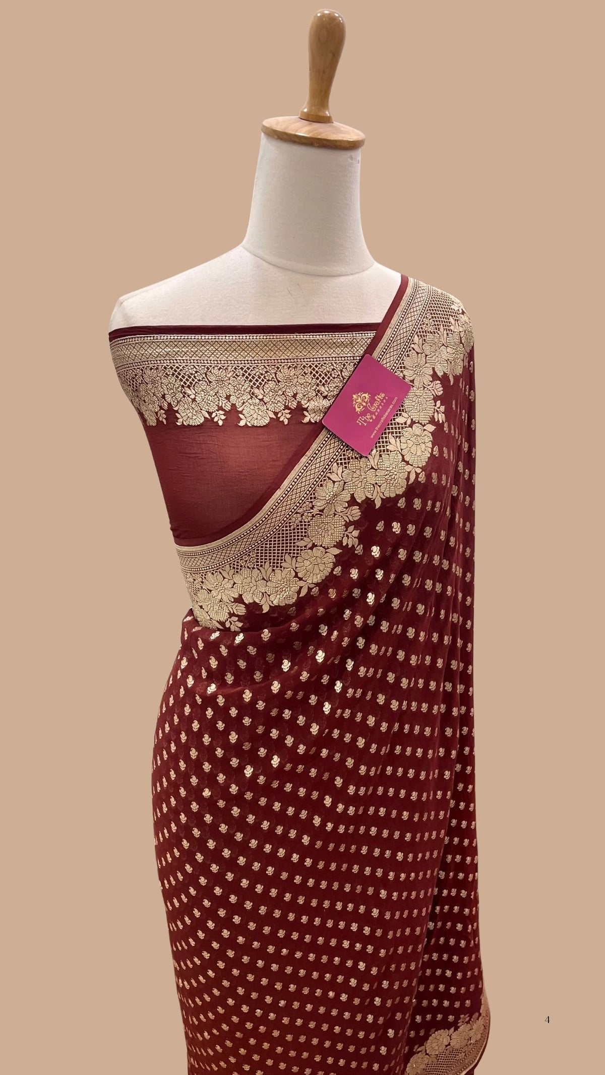 Khaddi Georgette Handloom Banarasi Saree