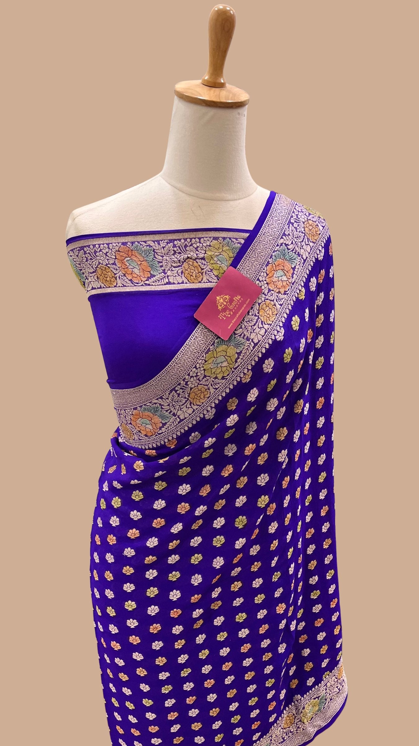 Pure Khaddi Chiffon Banarasi Saree