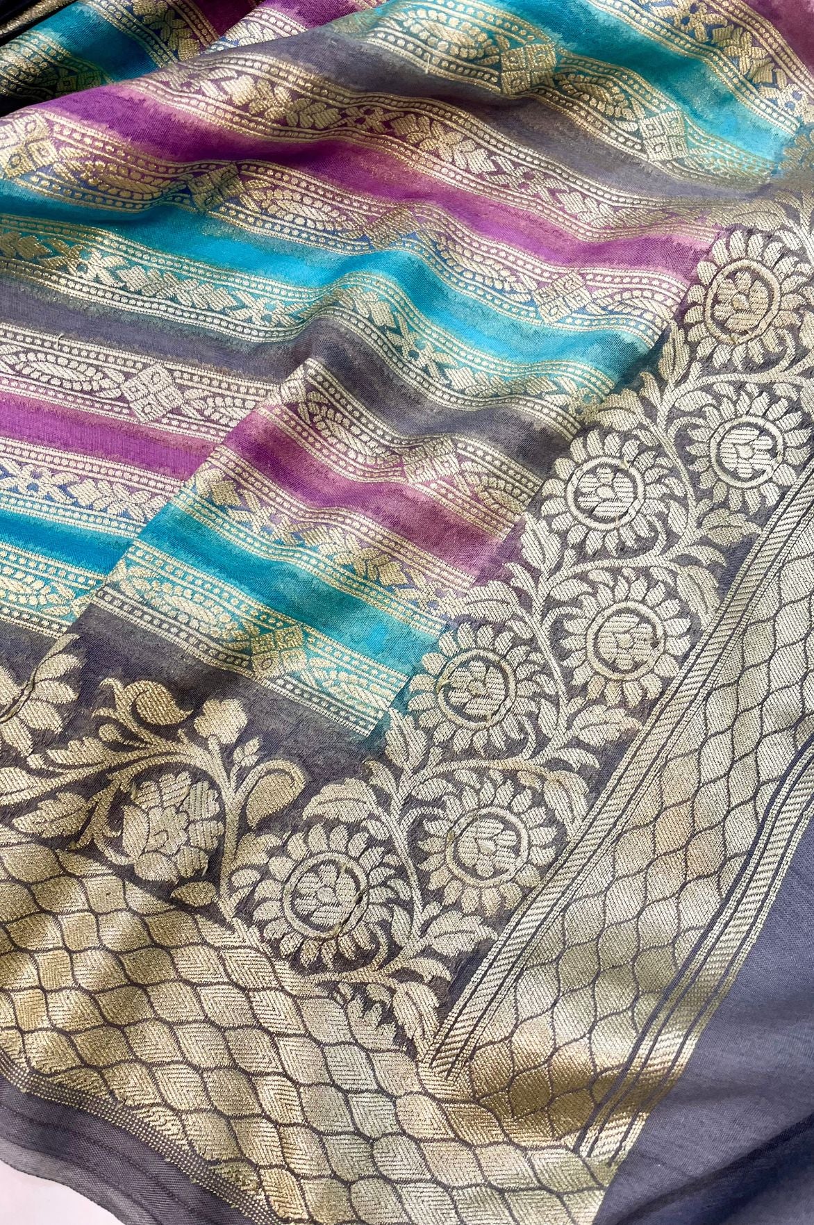 Khaddi Georgette Banarasi Dress Material