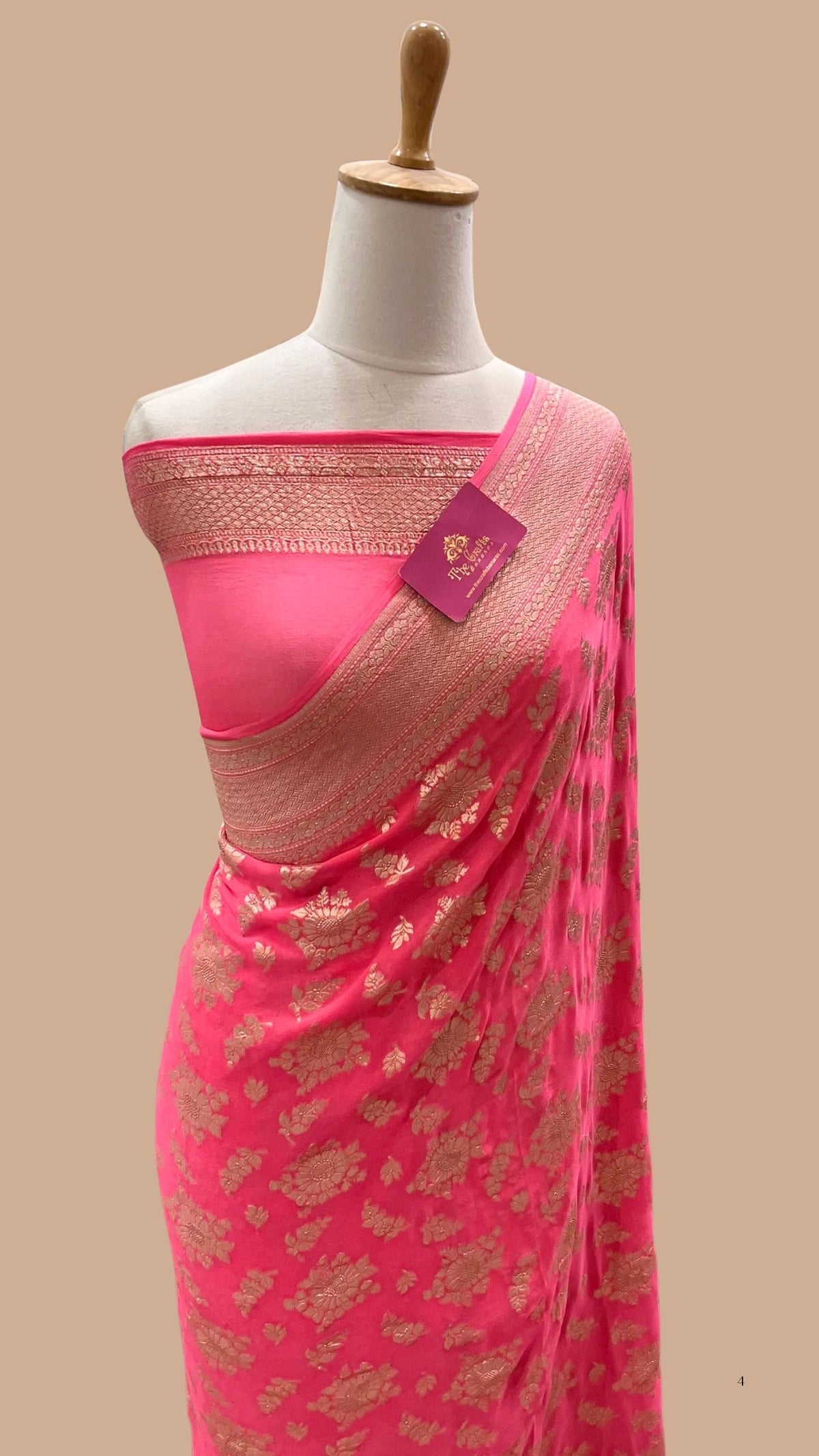 Khaddi Georgette Handloom Banarasi Saree