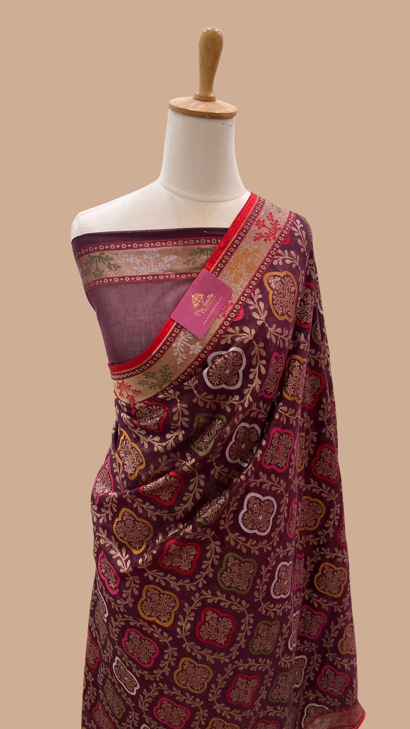 Pure Ektara Cotton Jamdani Banarasi Saree - Tilfi