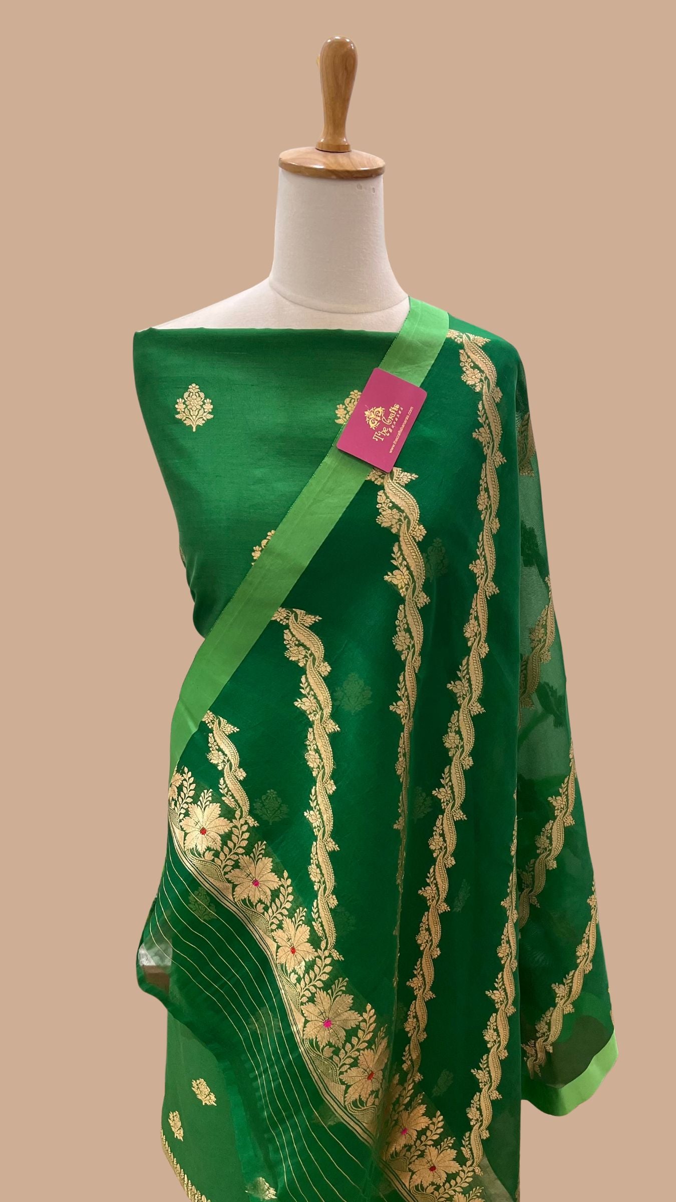 Pure Chiniya Silk Handloom Banarasi Dress Material - Meenakari