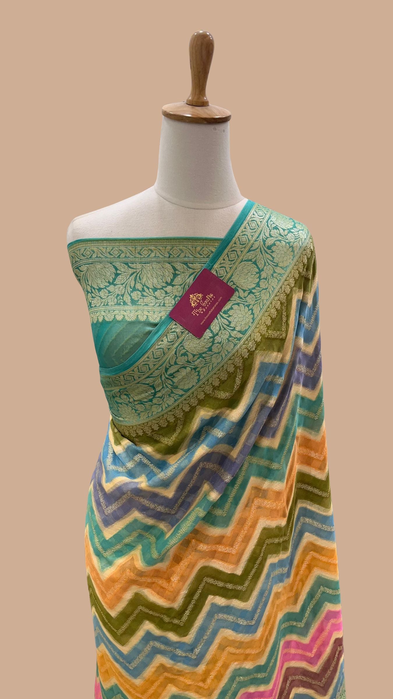Pure Khaddi Chiffon Banarasi Saree