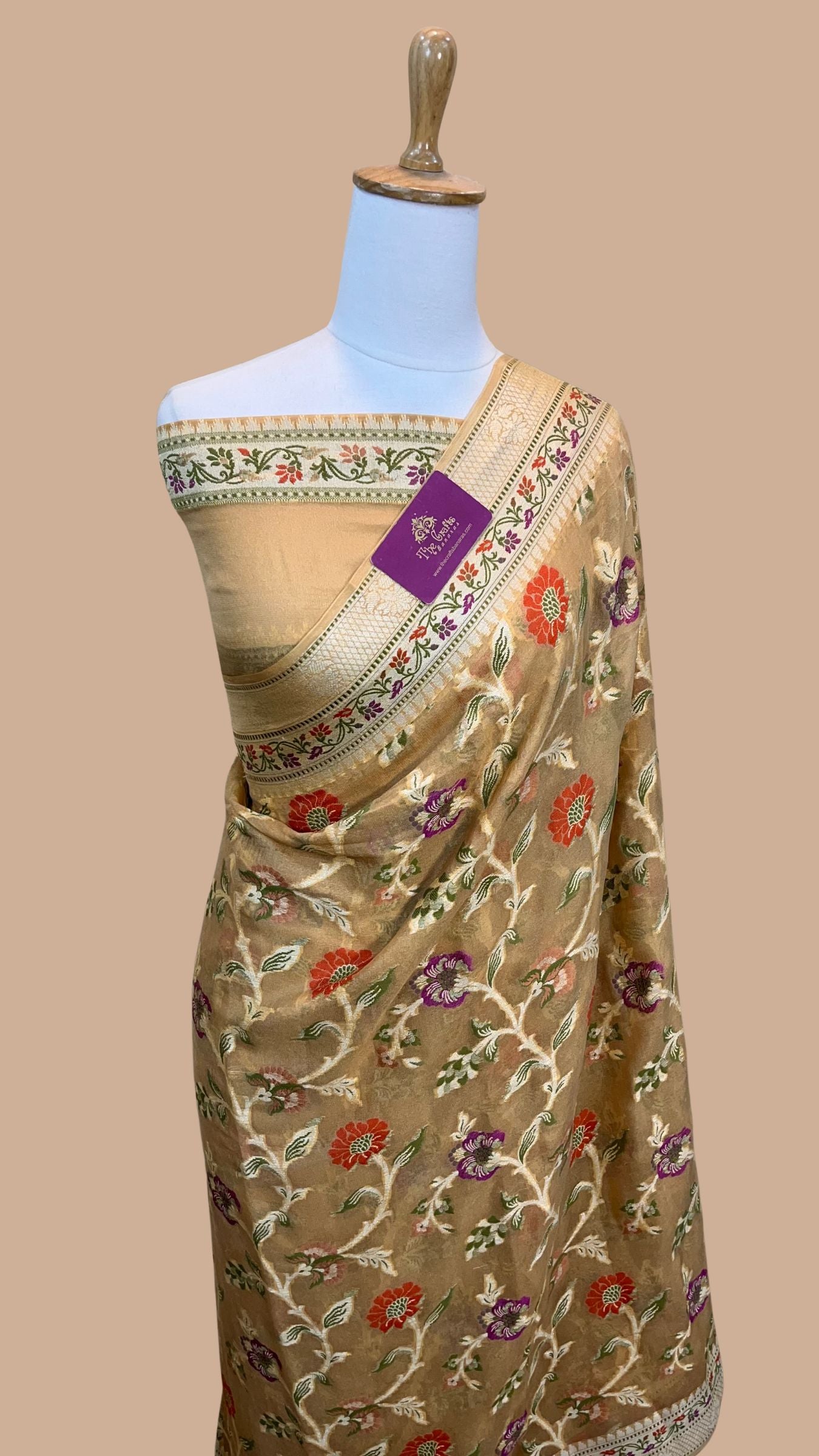 Pure Khaddi Chiffon Banarasi Saree