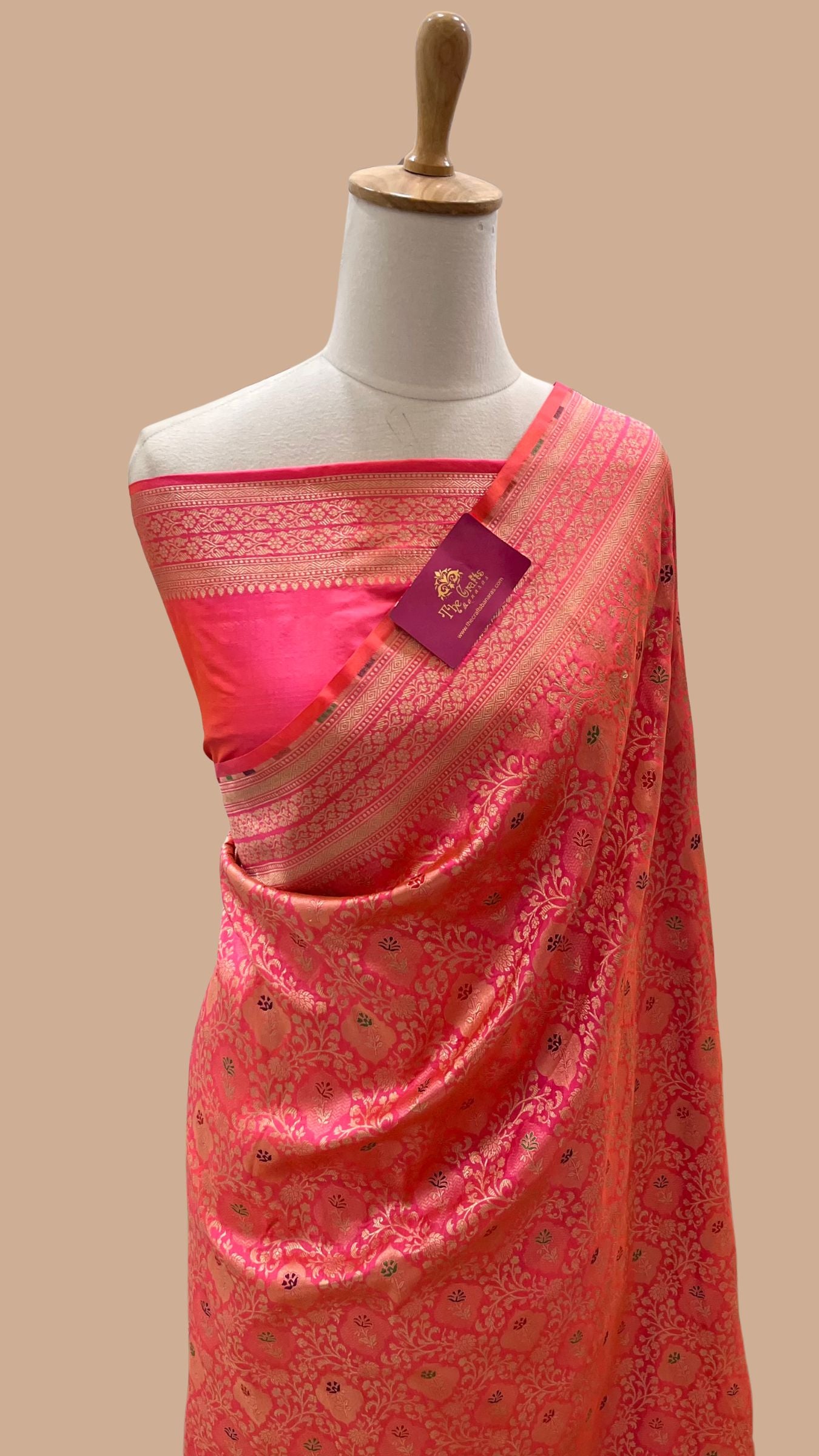 Pure Katan Silk Handloom Banarasi Saree - Tanchui Brocade Meenakari
