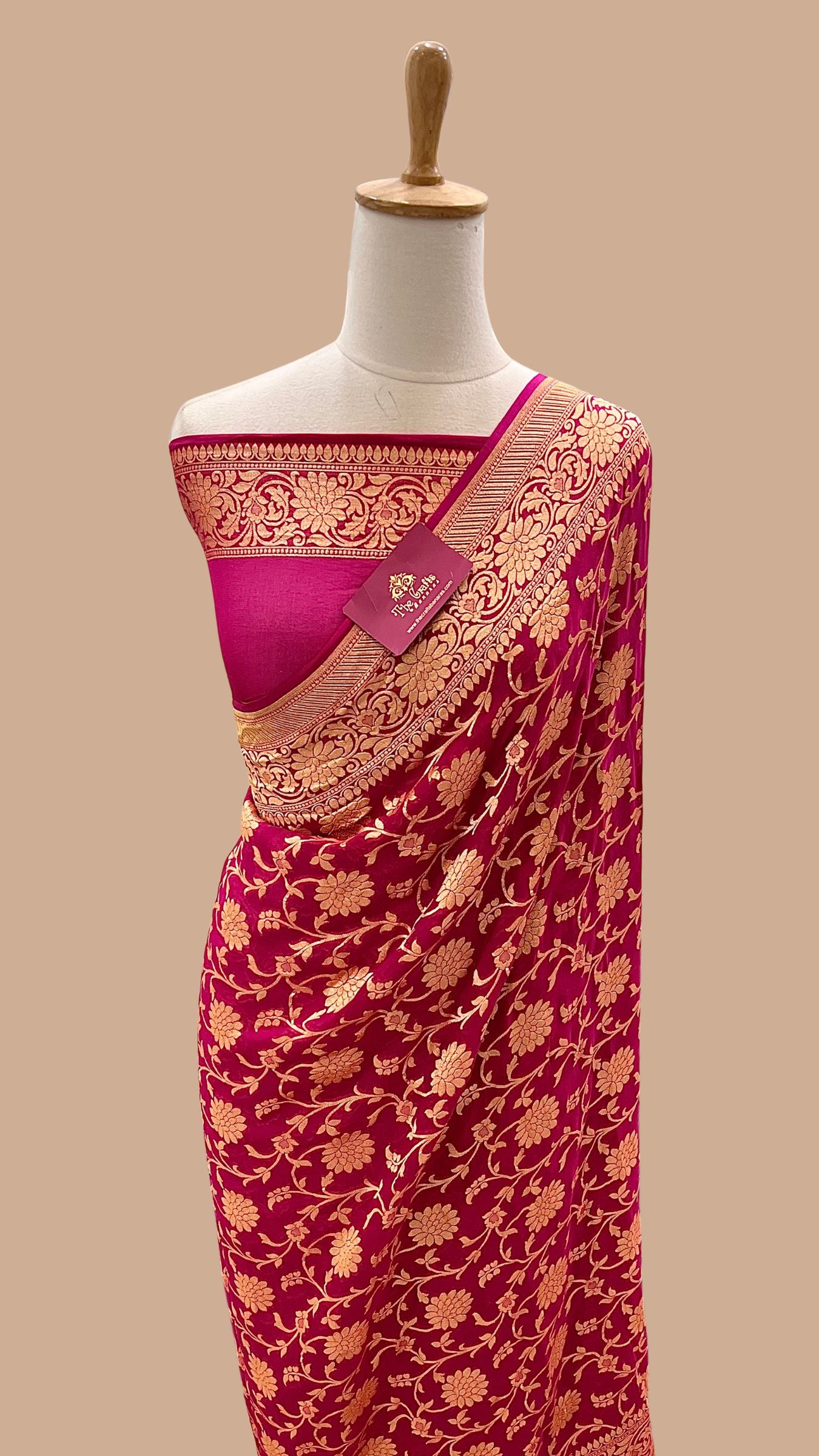 Khaddi Georgette Handloom Banarasi Saree