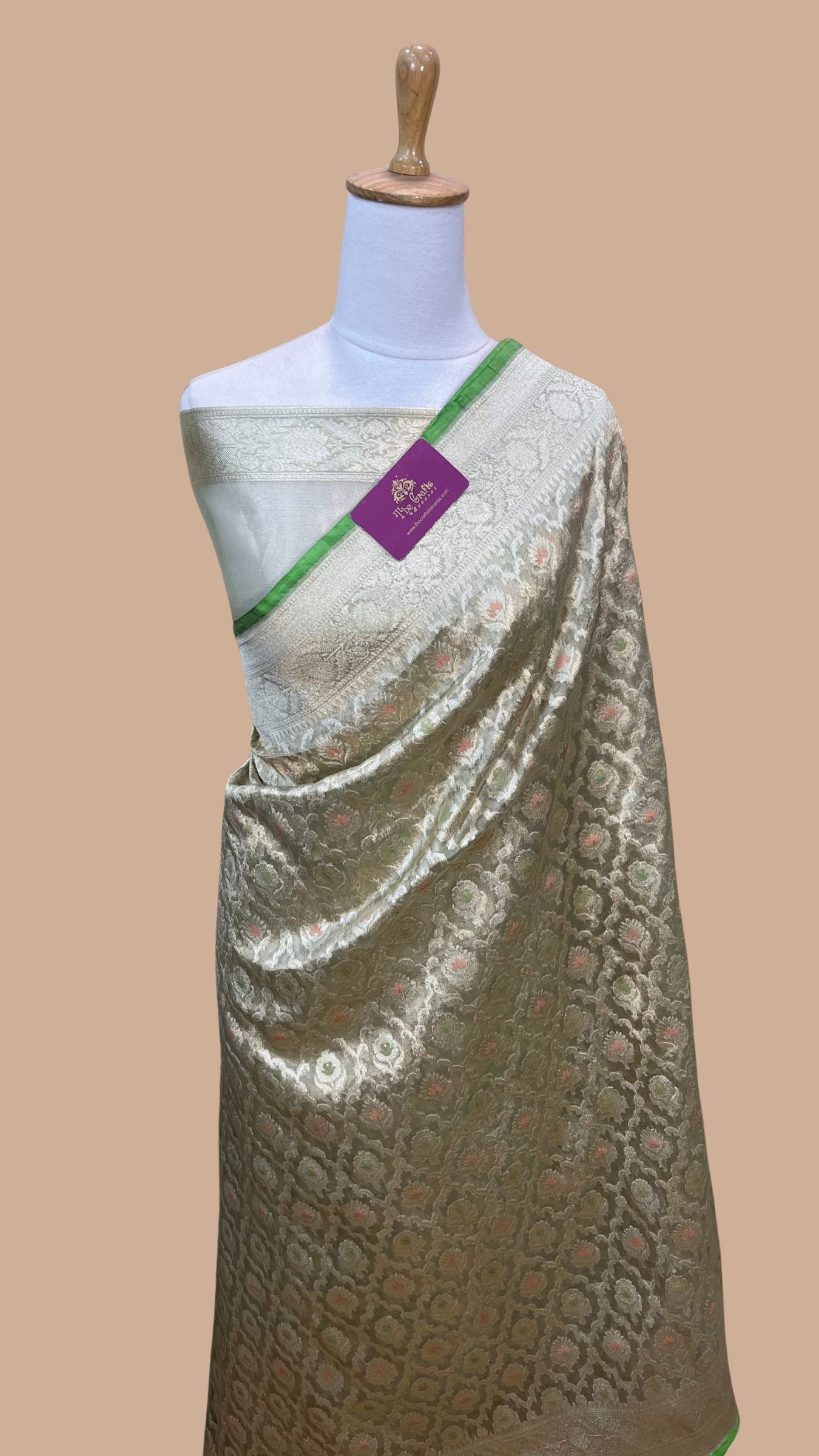 Pure Tissue Silk Handloom Banarasi Saree - Reshmi Zari