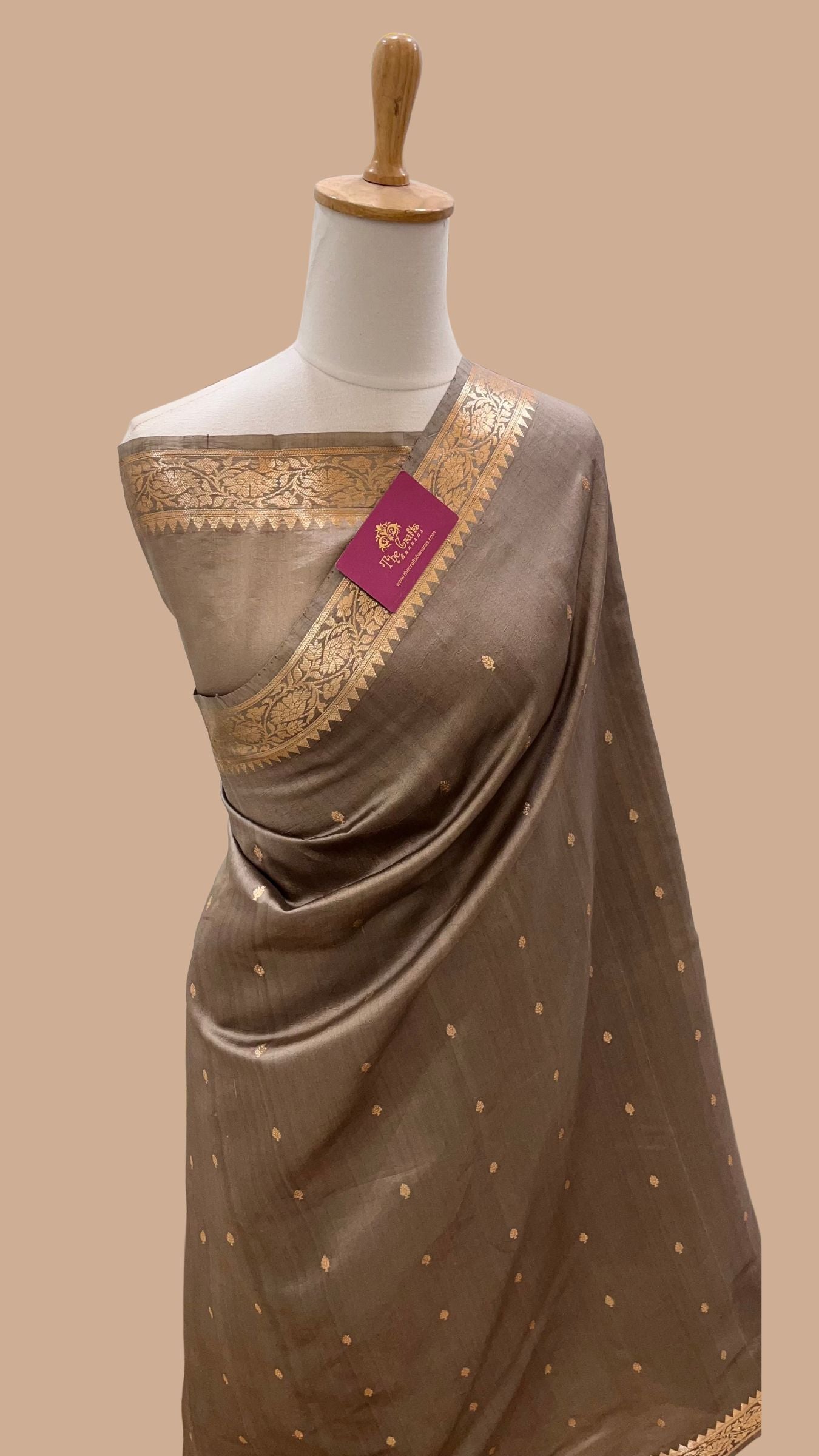 Pure  Mango Silk Handloom Banarasi Saree