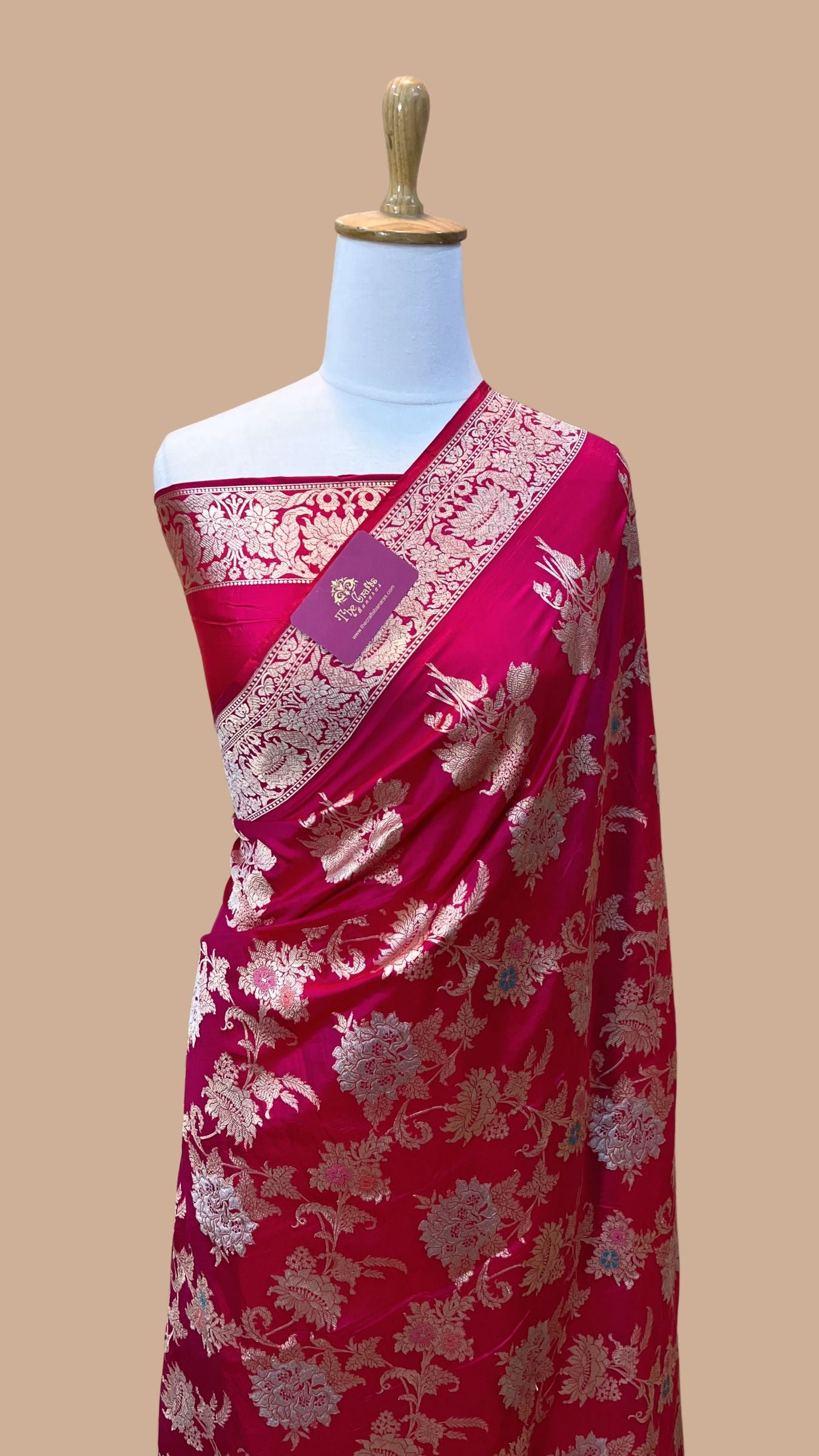 Pure Katan Silk Handloom Banarasi Saree - All over Meenakari Jaal work