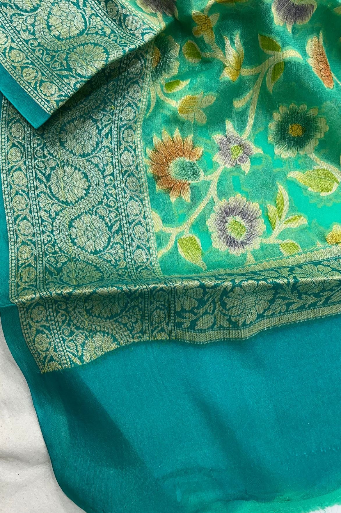 Pure Khaddi Chiffon Banarasi Dress Material