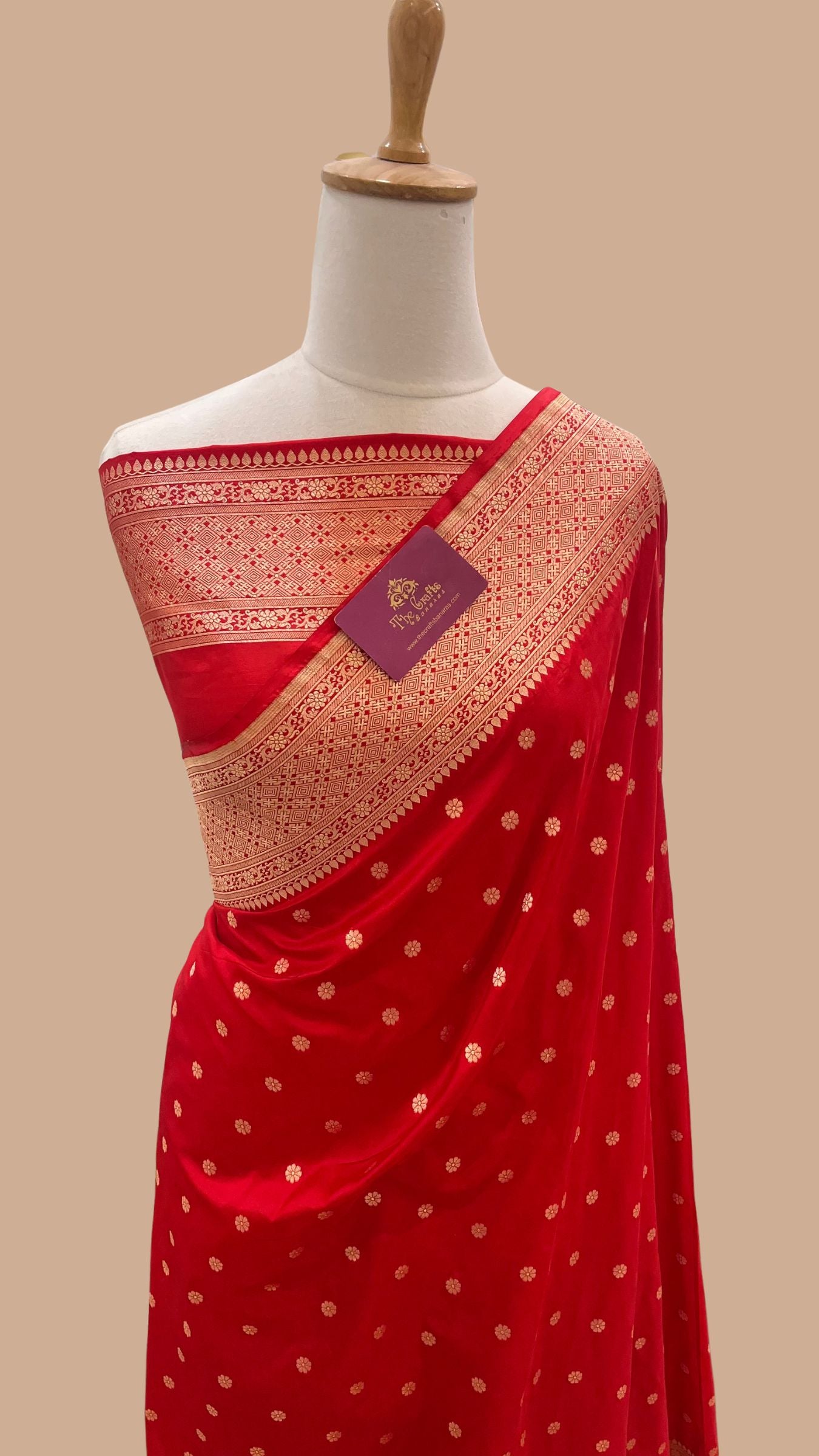 Pure Katan Silk Handloom Banarasi Saree - Chunri Buti