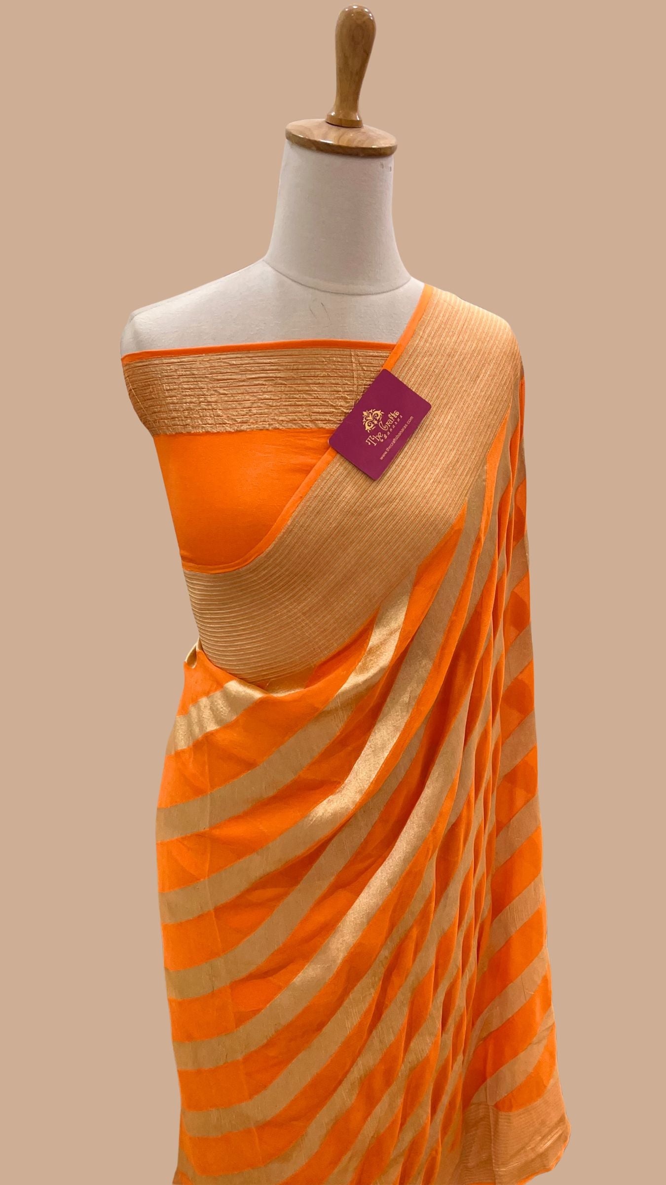 Khaddi Georgette Handloom Banarasi Saree