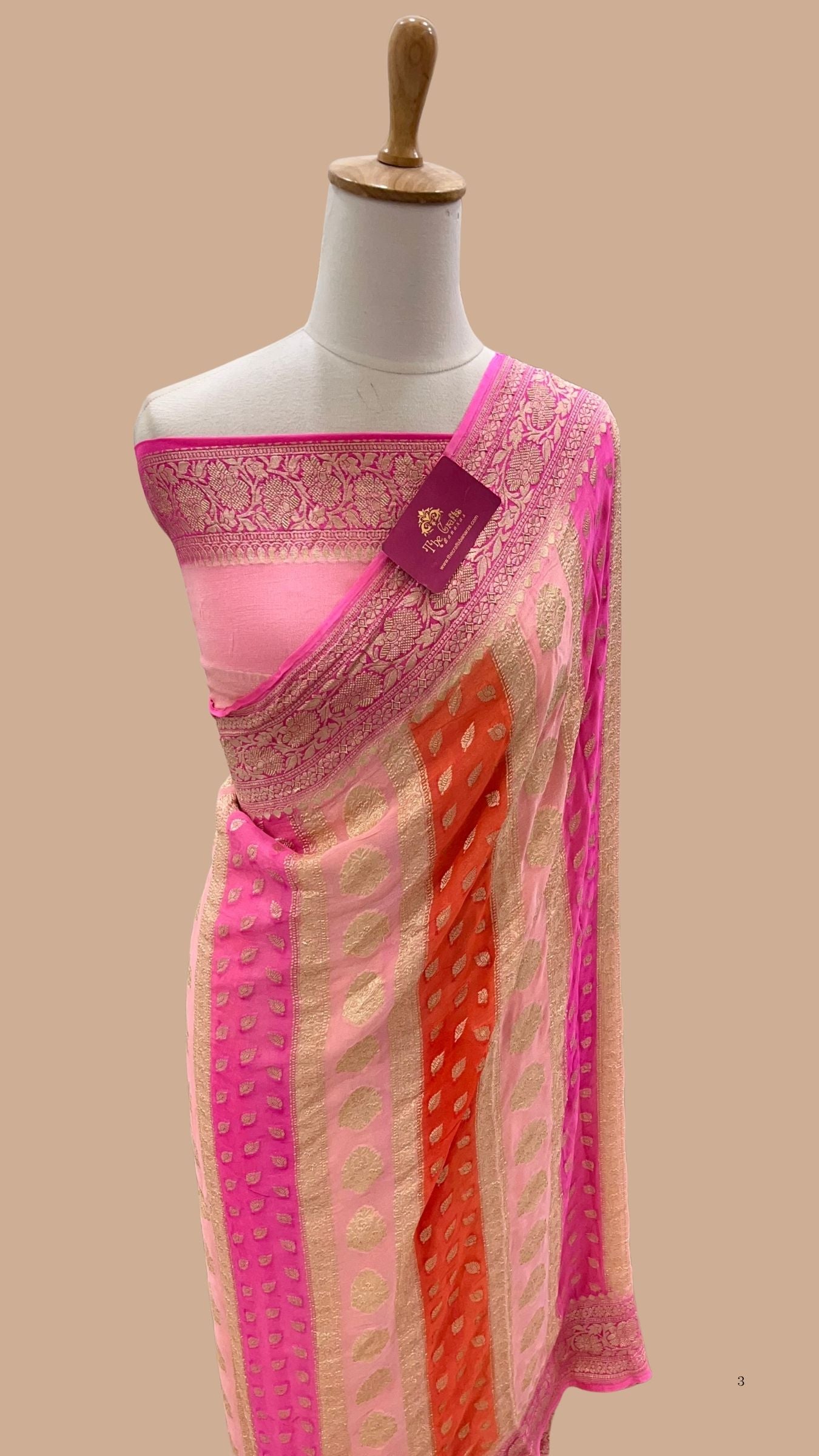Khaddi Georgette Handloom Banarasi Saree