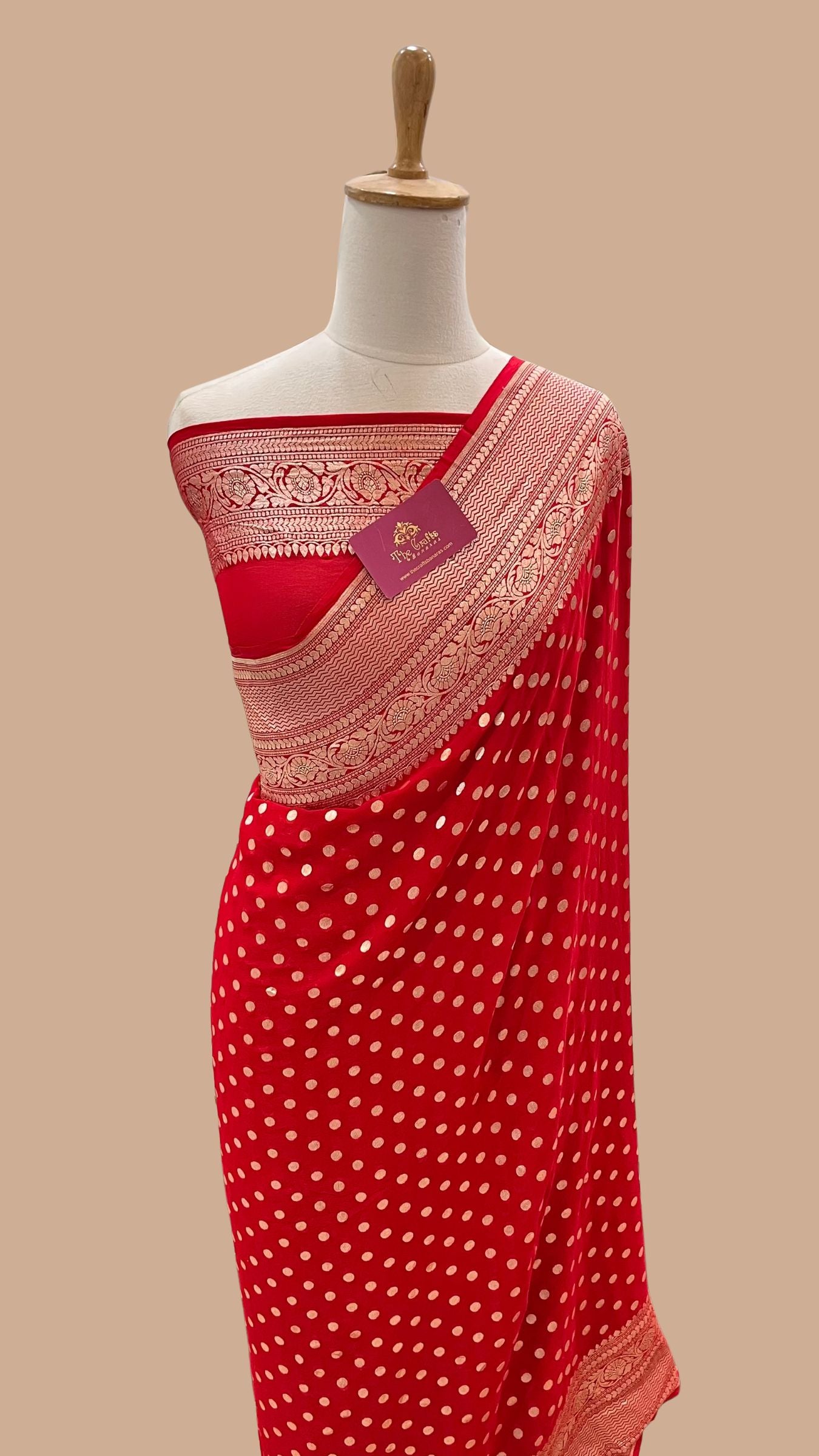 Khaddi Georgette Handloom Banarasi Saree