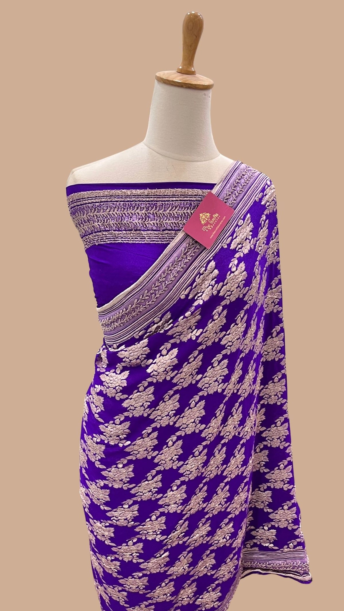 Khaddi Georgette Handloom Banarasi Saree